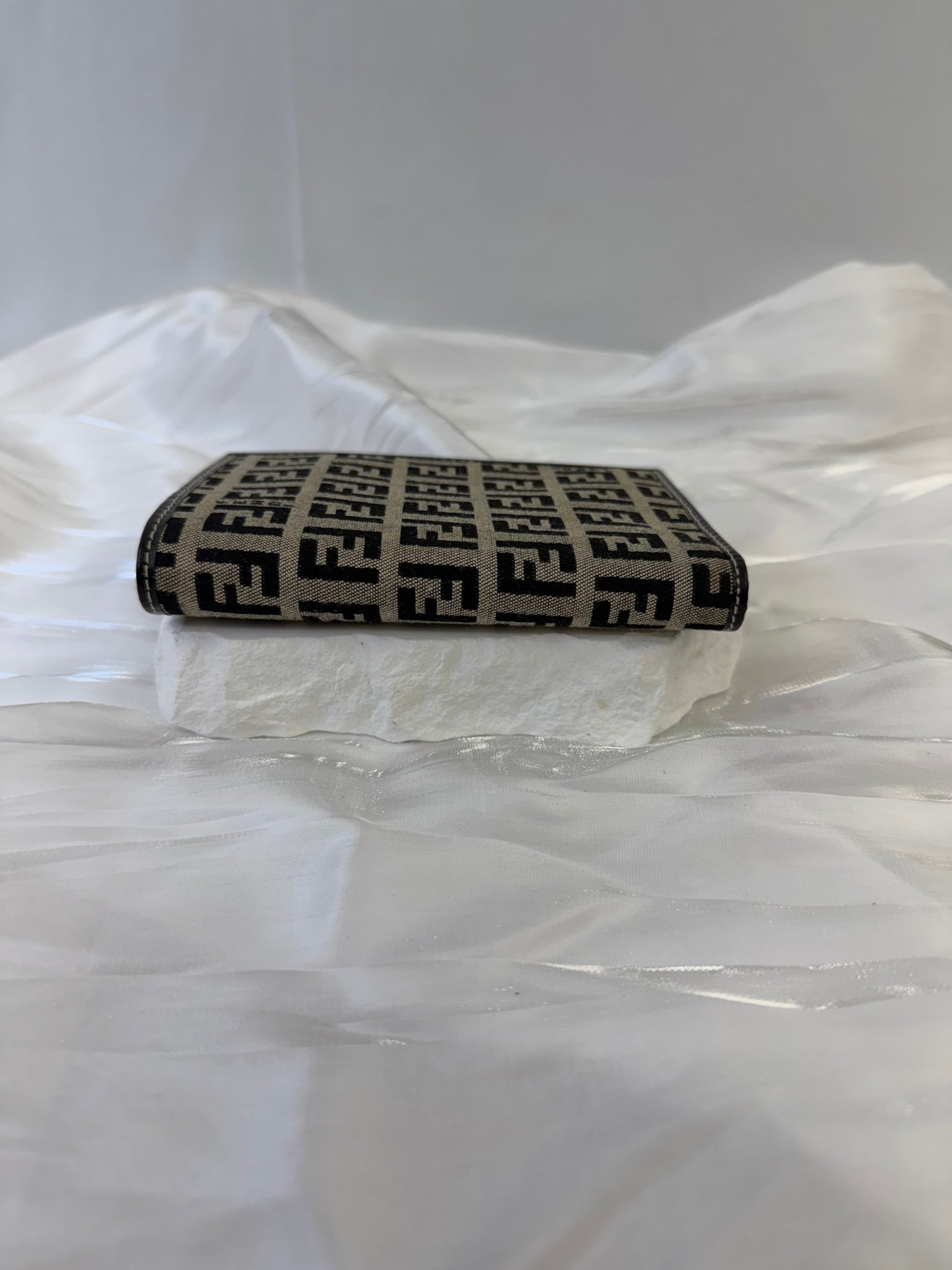 Fendi Black Canvas Zucca Bifold Wallet