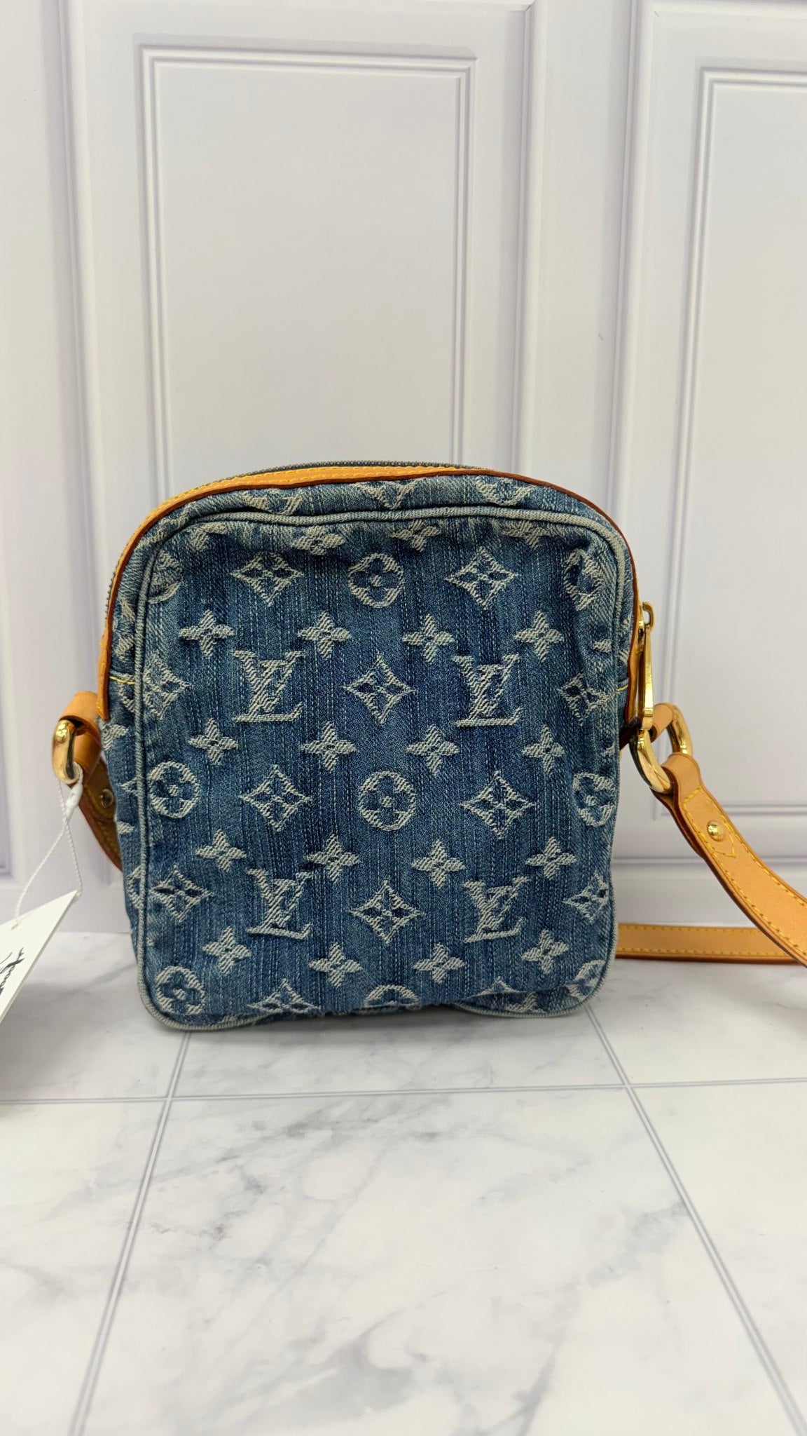 Louis Vuitton Blue Denim Monogram Camera Bag