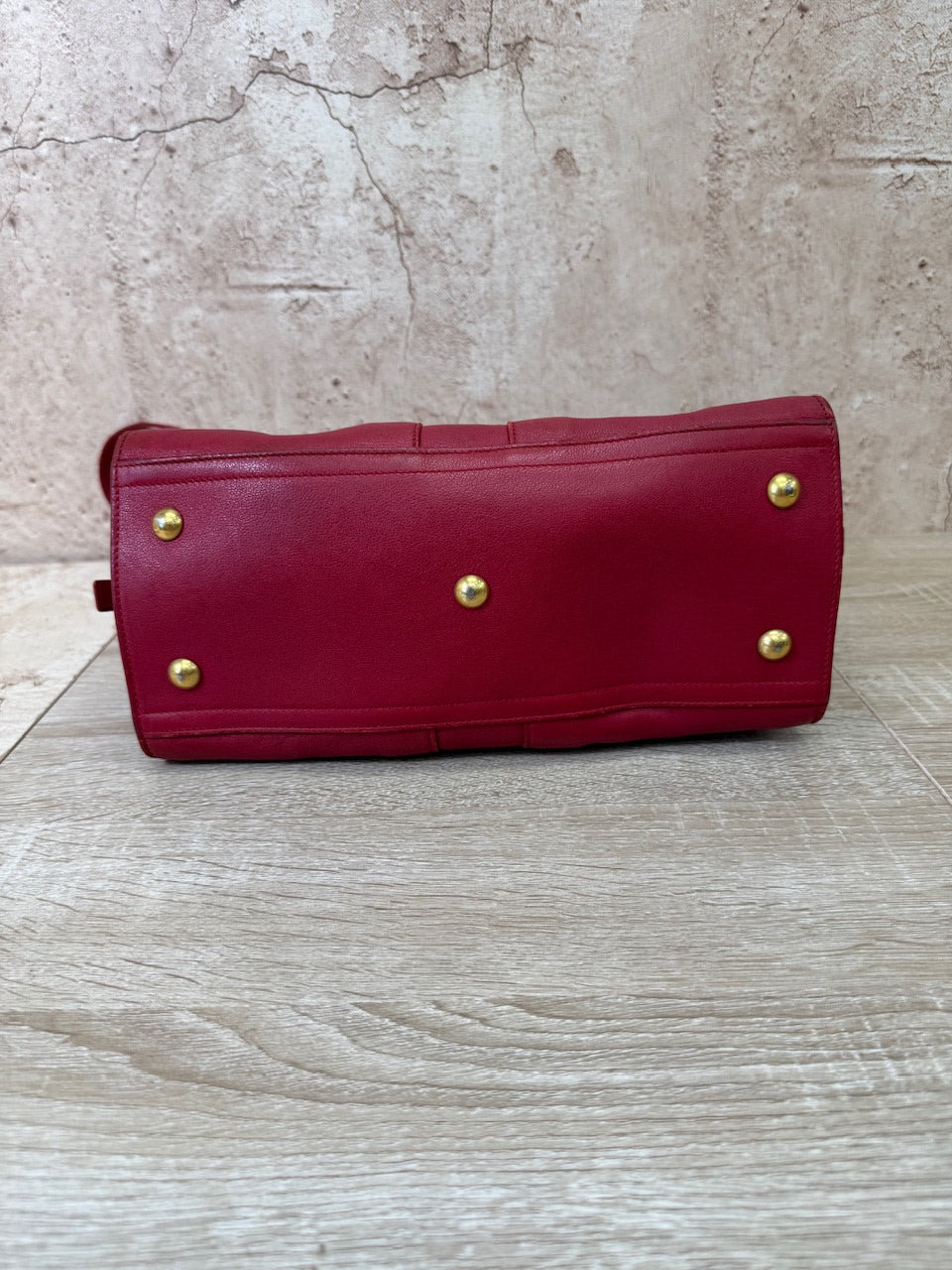Saint Laurent YSL Red Leather Cabas ChYc Bag