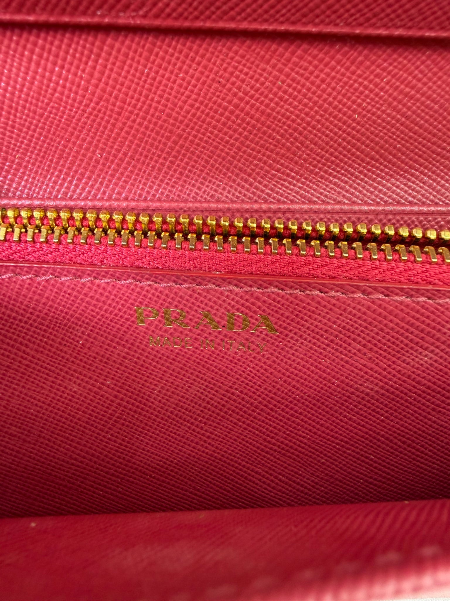 Prada Pink Saffiano Leather Long Snap Wallet