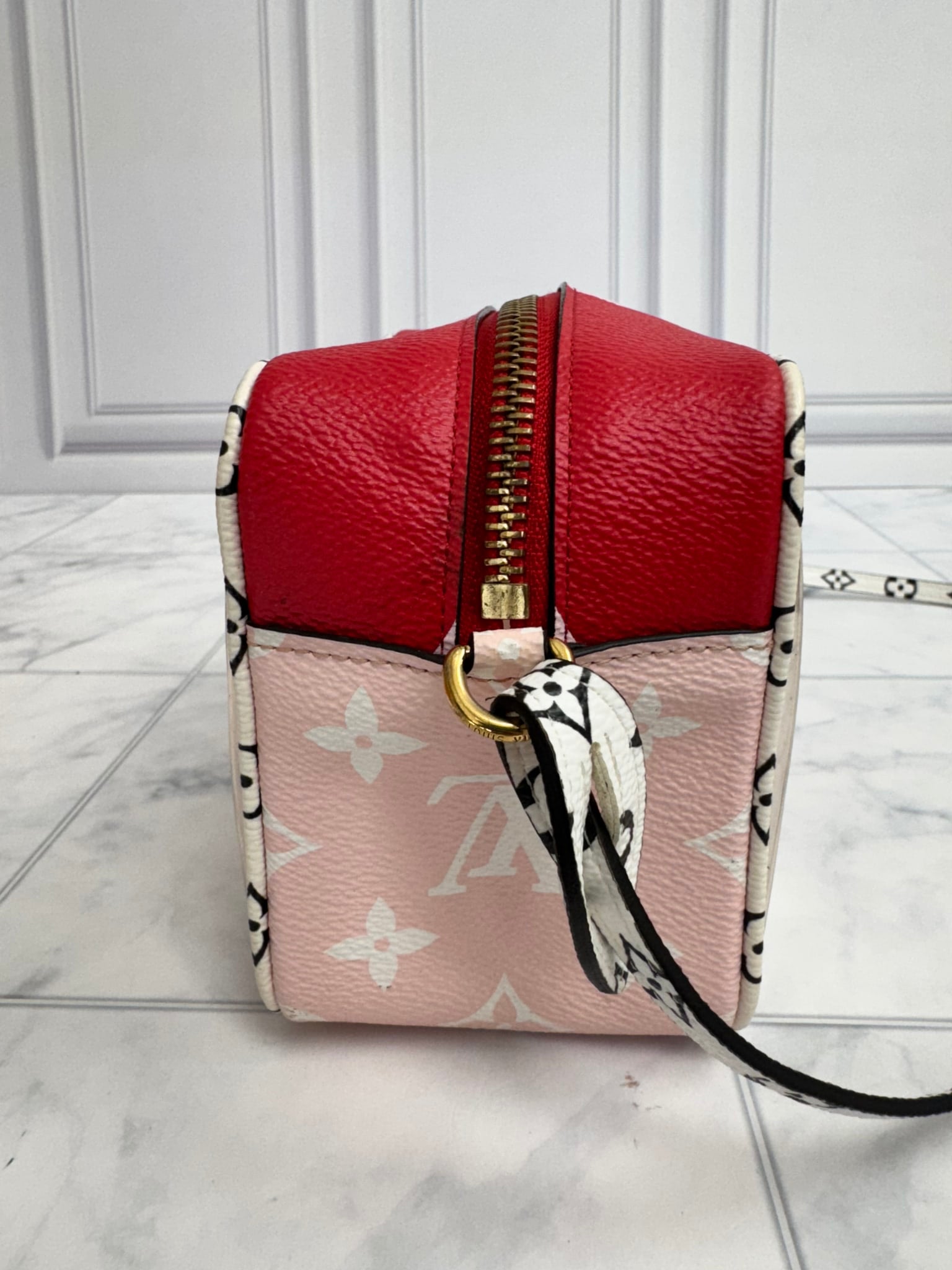 Louis Vuitton Red And Pink Monogram Giant Beach Pouch