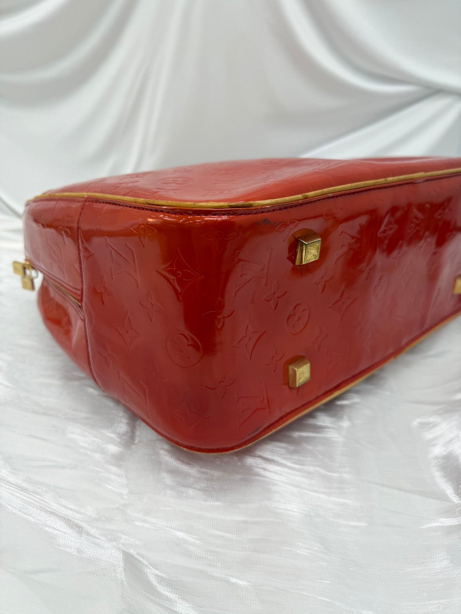 Louis Vuitton Red Vernis Sutton Shoulder Bag