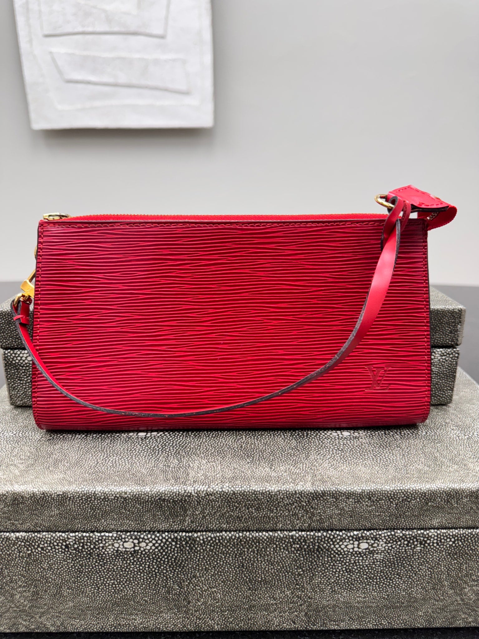 Louis Vuitton Red Epi Pochette Accessoires