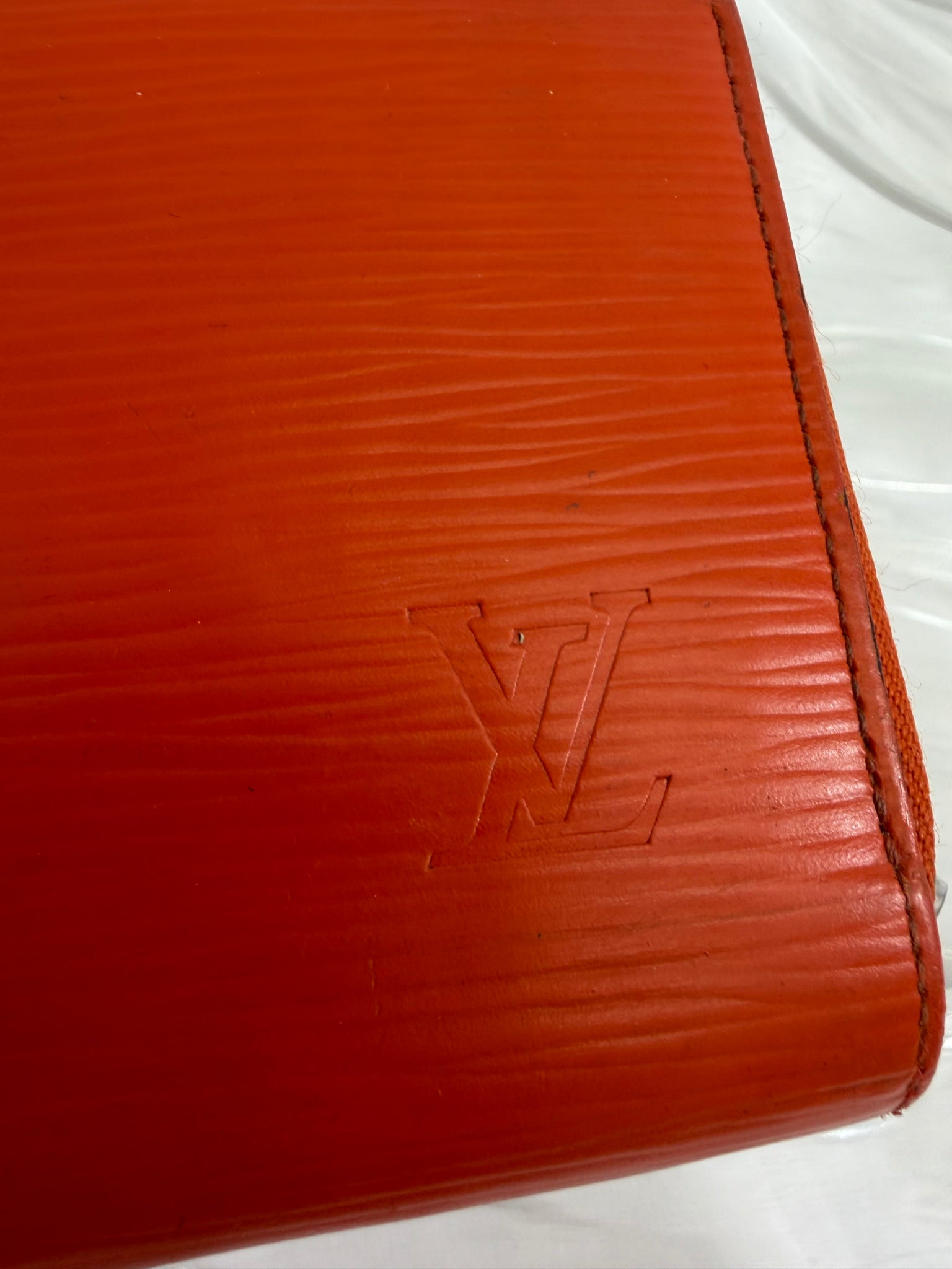 Louis Vuitton Orange Epi Zippy Wallet