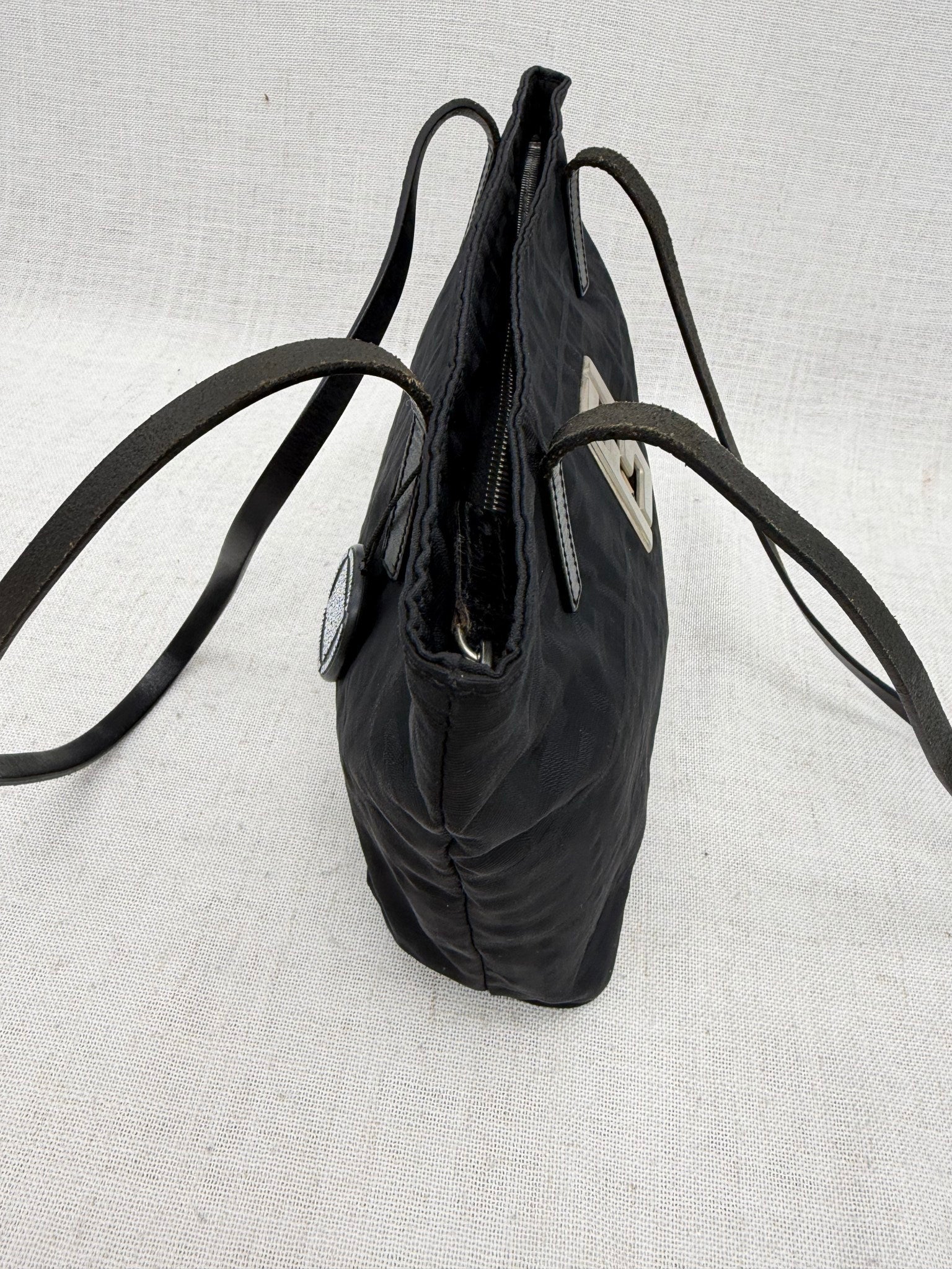 Fendi Black Zucca Canvas FF Shoulder Bag