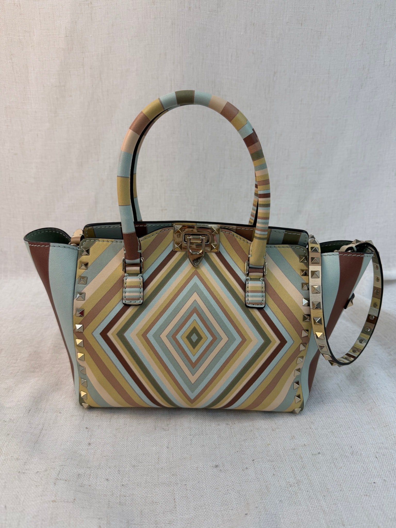 Valentino Multicolor Leather Native 1975 Rockstud Bag