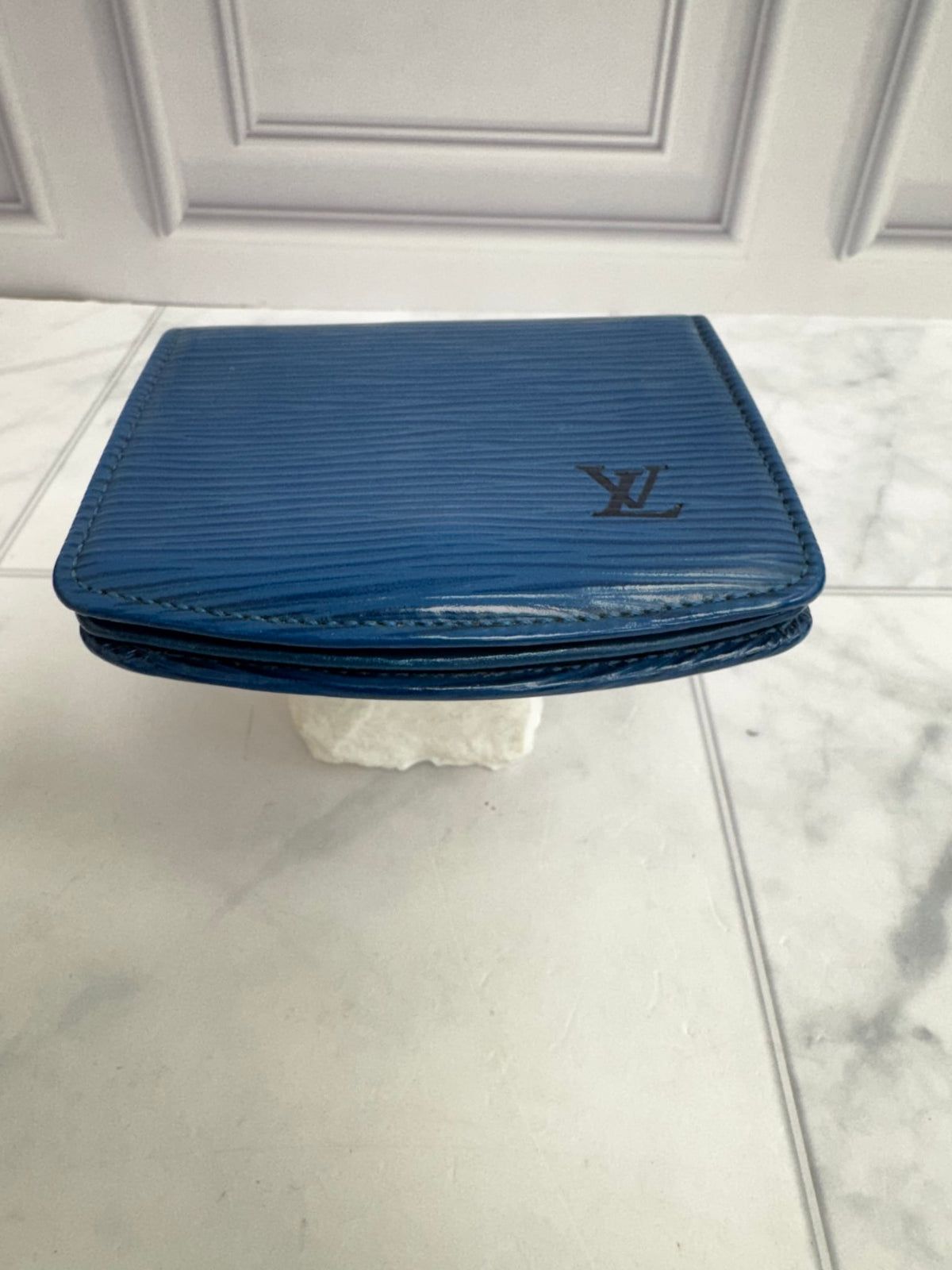 Louis Vuitton Blue Epi Leather Toledo Collapsible Mini Boite Coin Case
