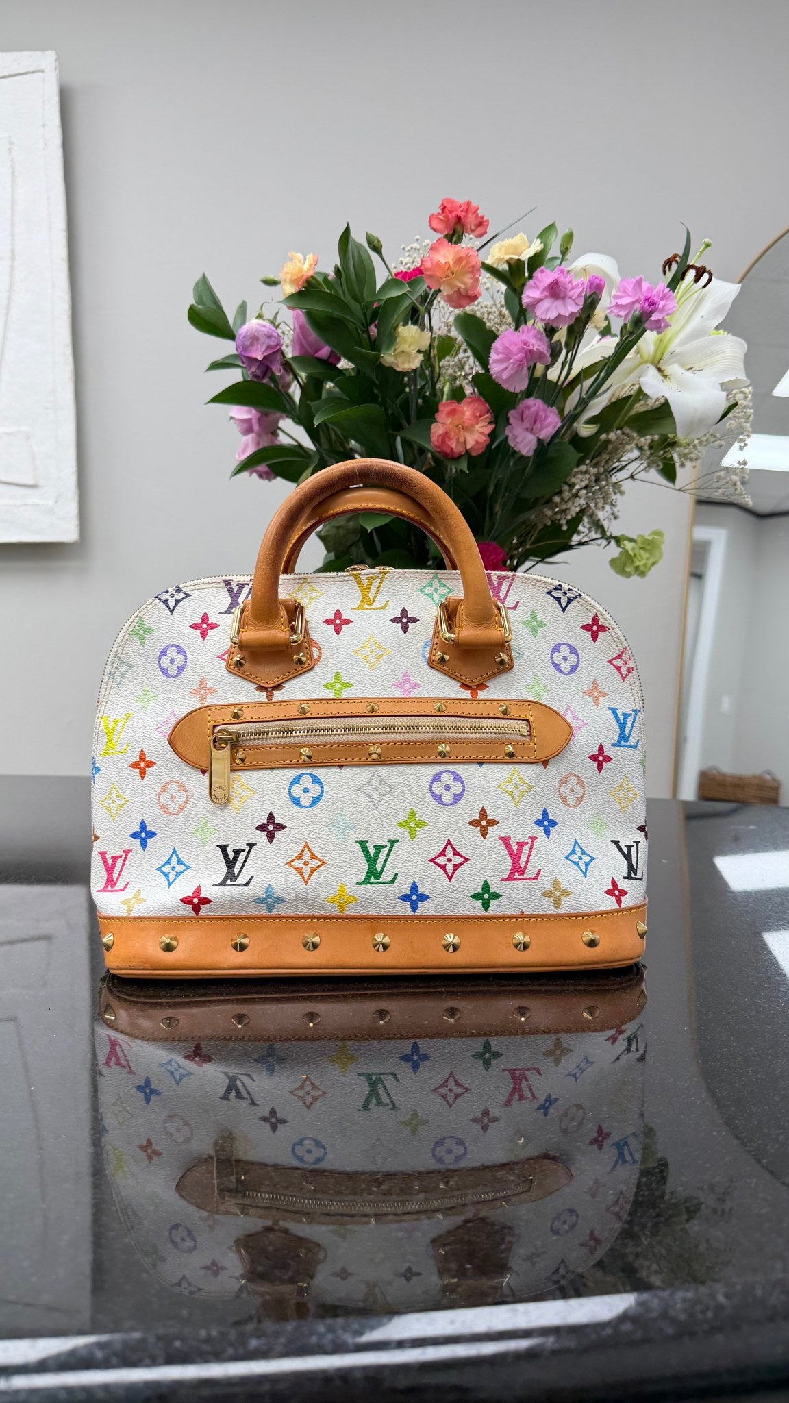 Louis Vuitton White Multicolor Monogram Alma PM