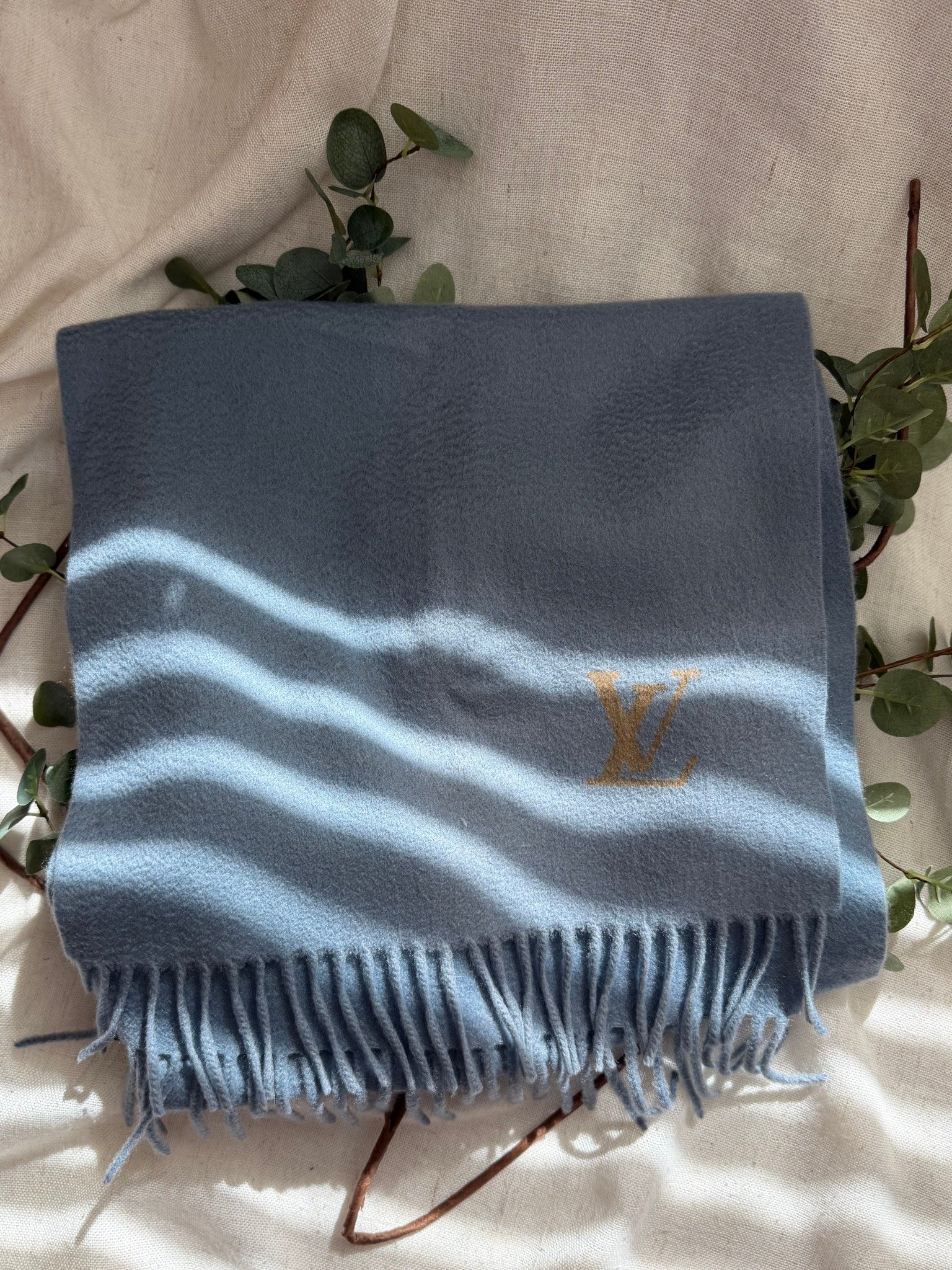 Louis Vuitton Blue Cashmere Scarf