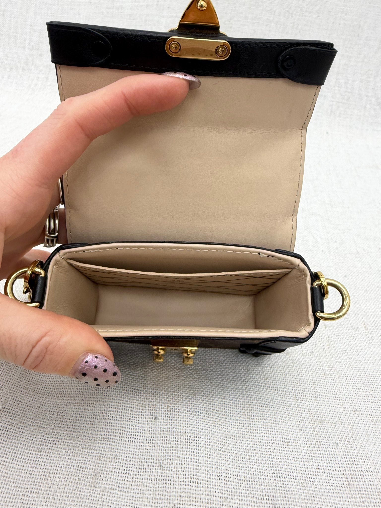 Louis Vuitton Monogram & Black Mini Essential Trunk Chain Bag