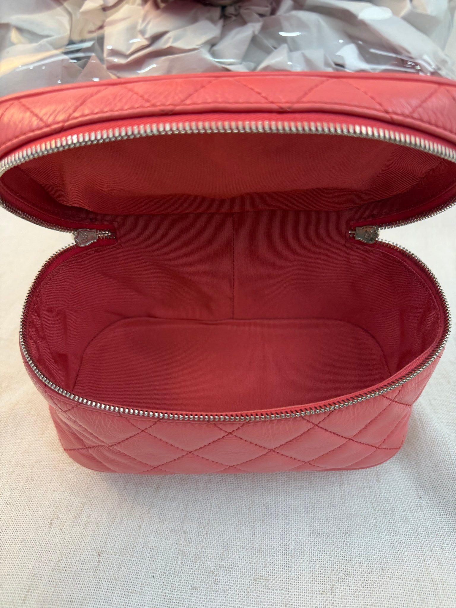 Chanel Pink Quilted Calfskin Shoulder PVC Bag