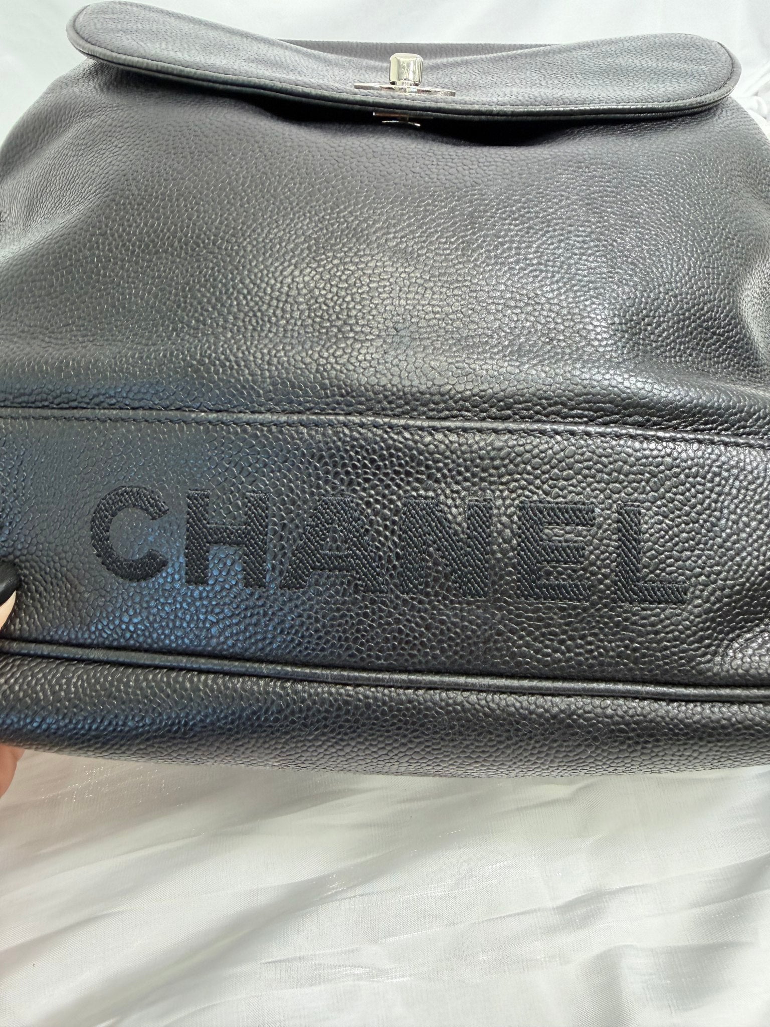 Chanel Black Caviar CC Backpack