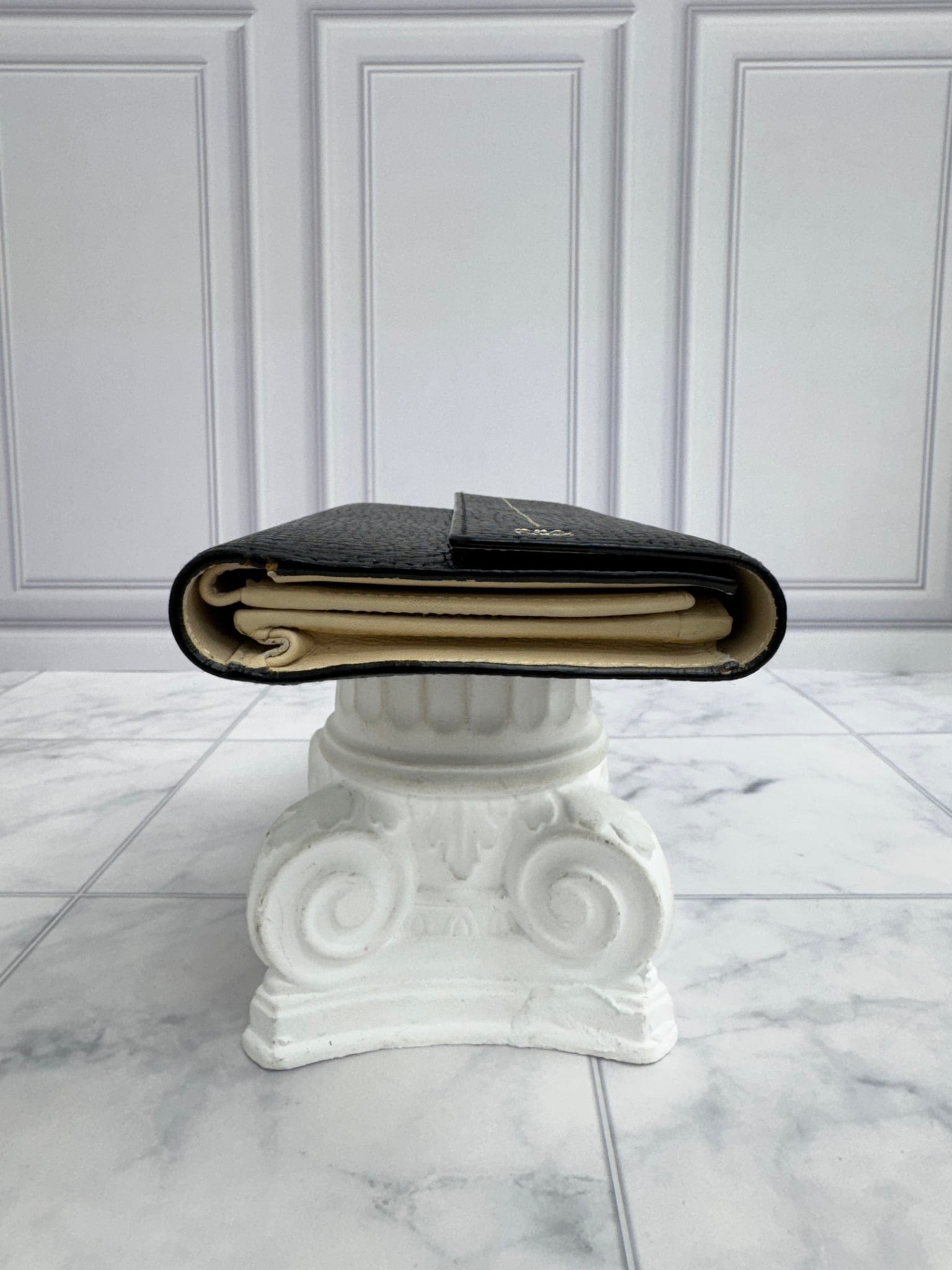 Loewe Black Grained Leather Long Wallet