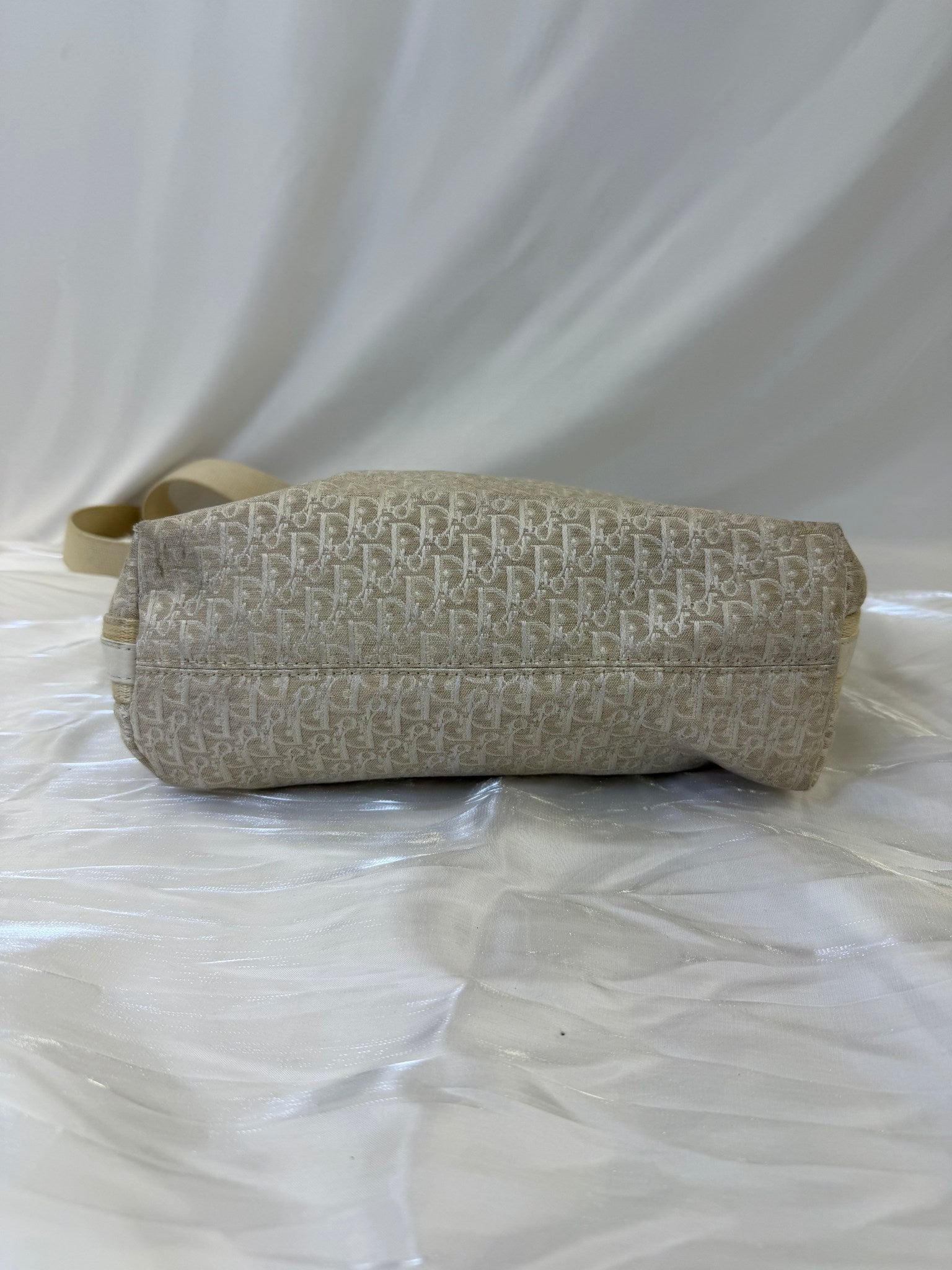 Christian Dior Cream Canvas Trotter Shoulder Bag