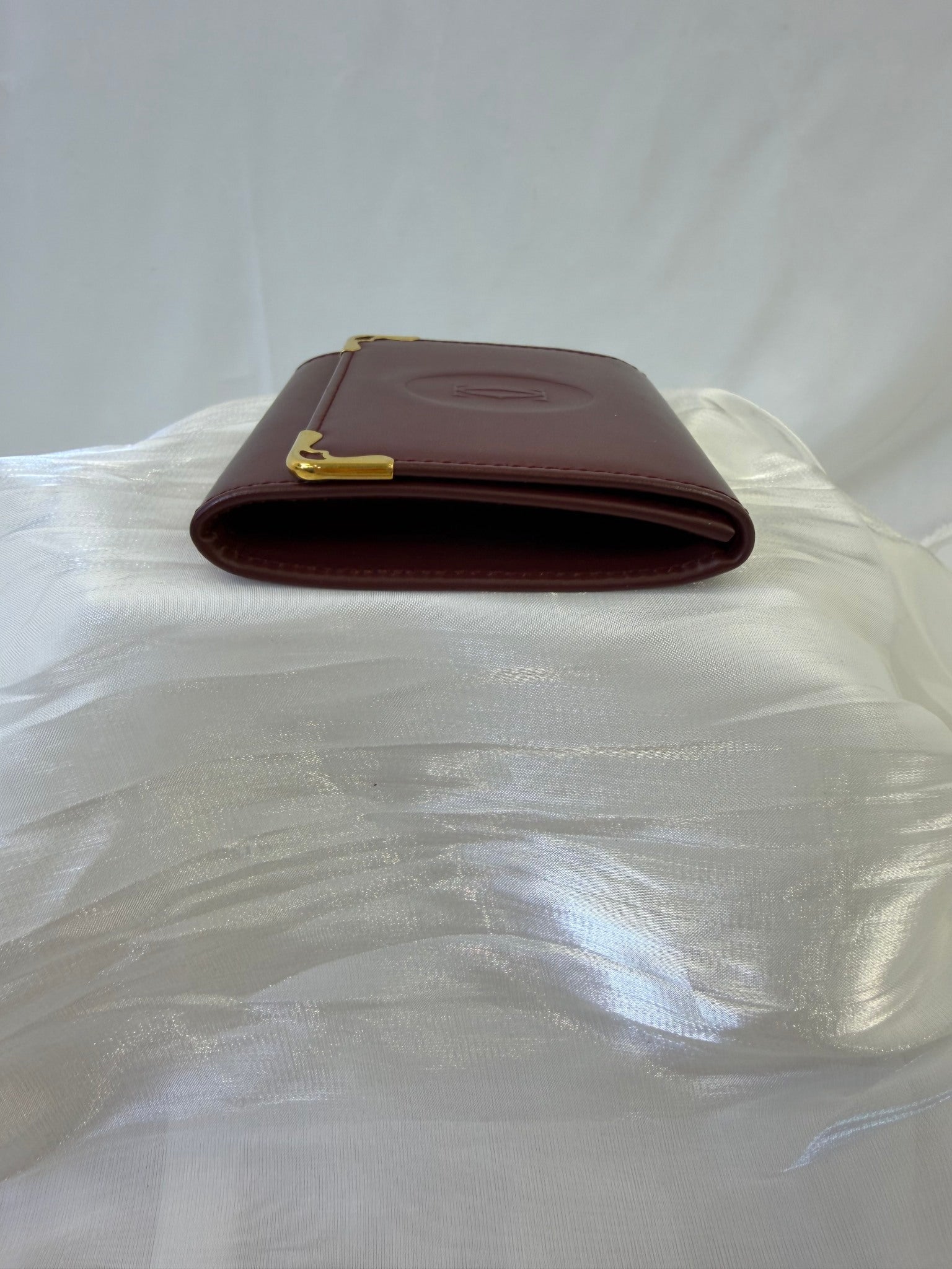 Cartier Bordeaux Leather Must Line Coin Case