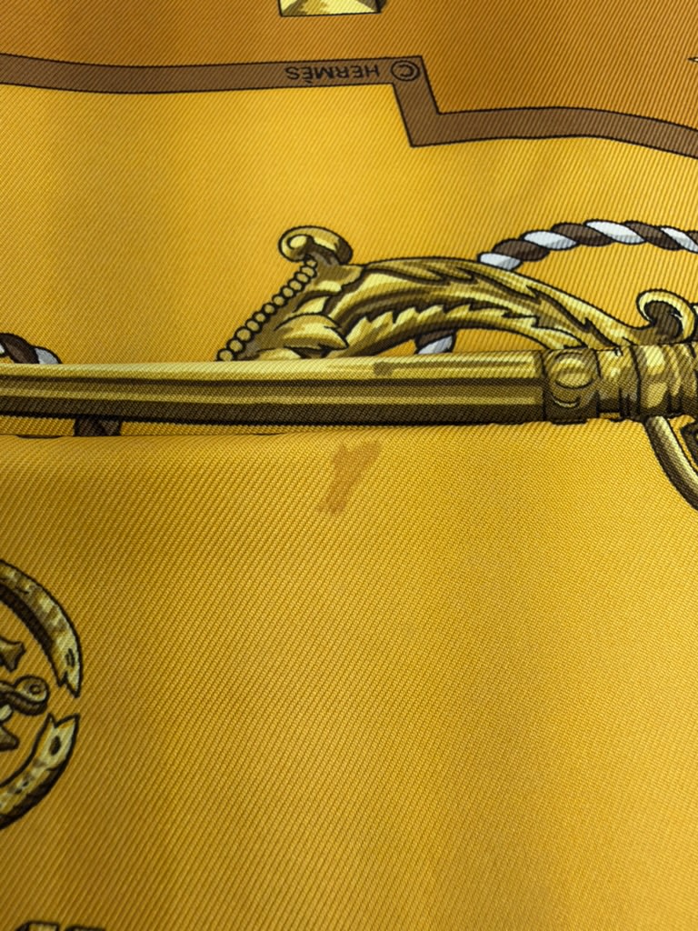 Hermes Gold & Yellow Silk Les Cles Scarf