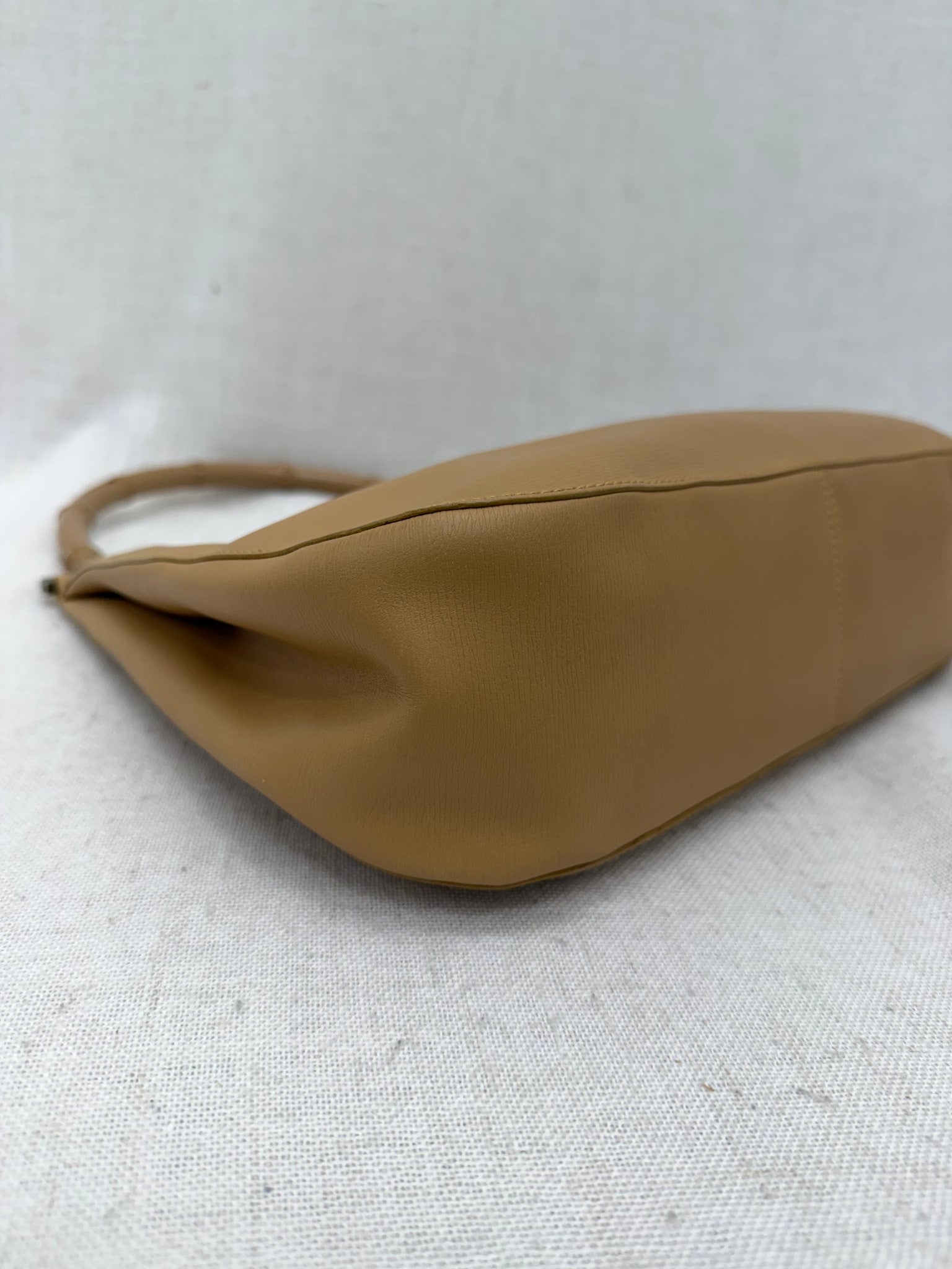 Gucci Beige Leather Bamboo Shoulder Bag