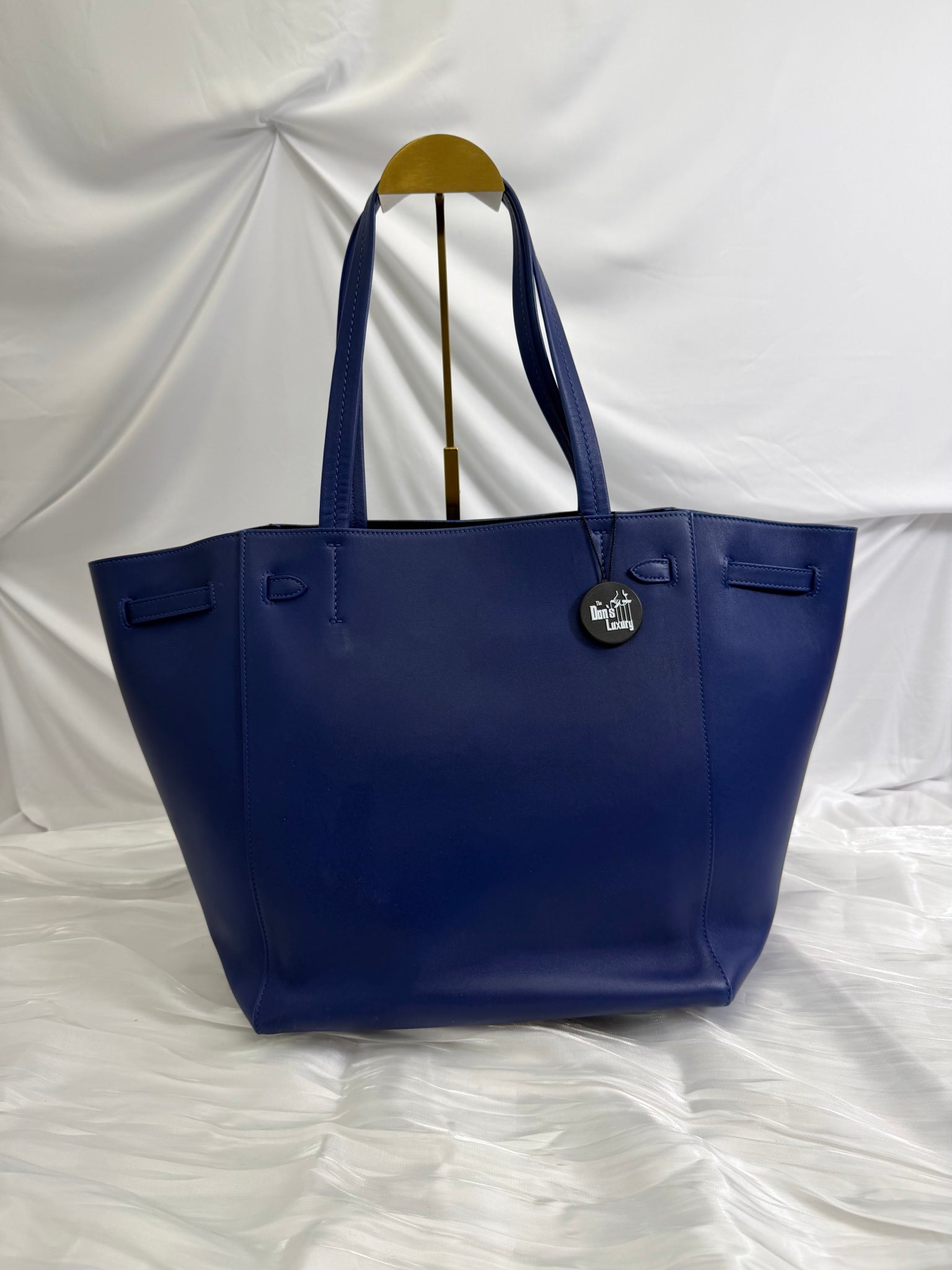 Celine Blue Leather Cabas Phantom Tote Bag