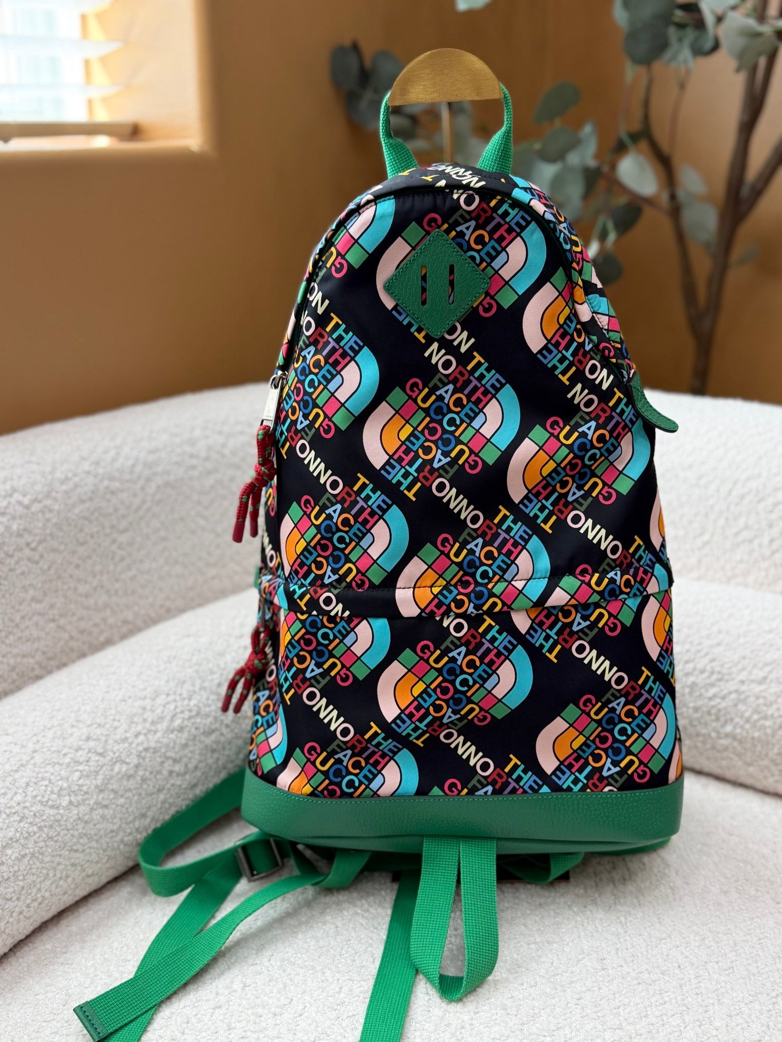Gucci X The North Face Green Nylon Medium Backpack