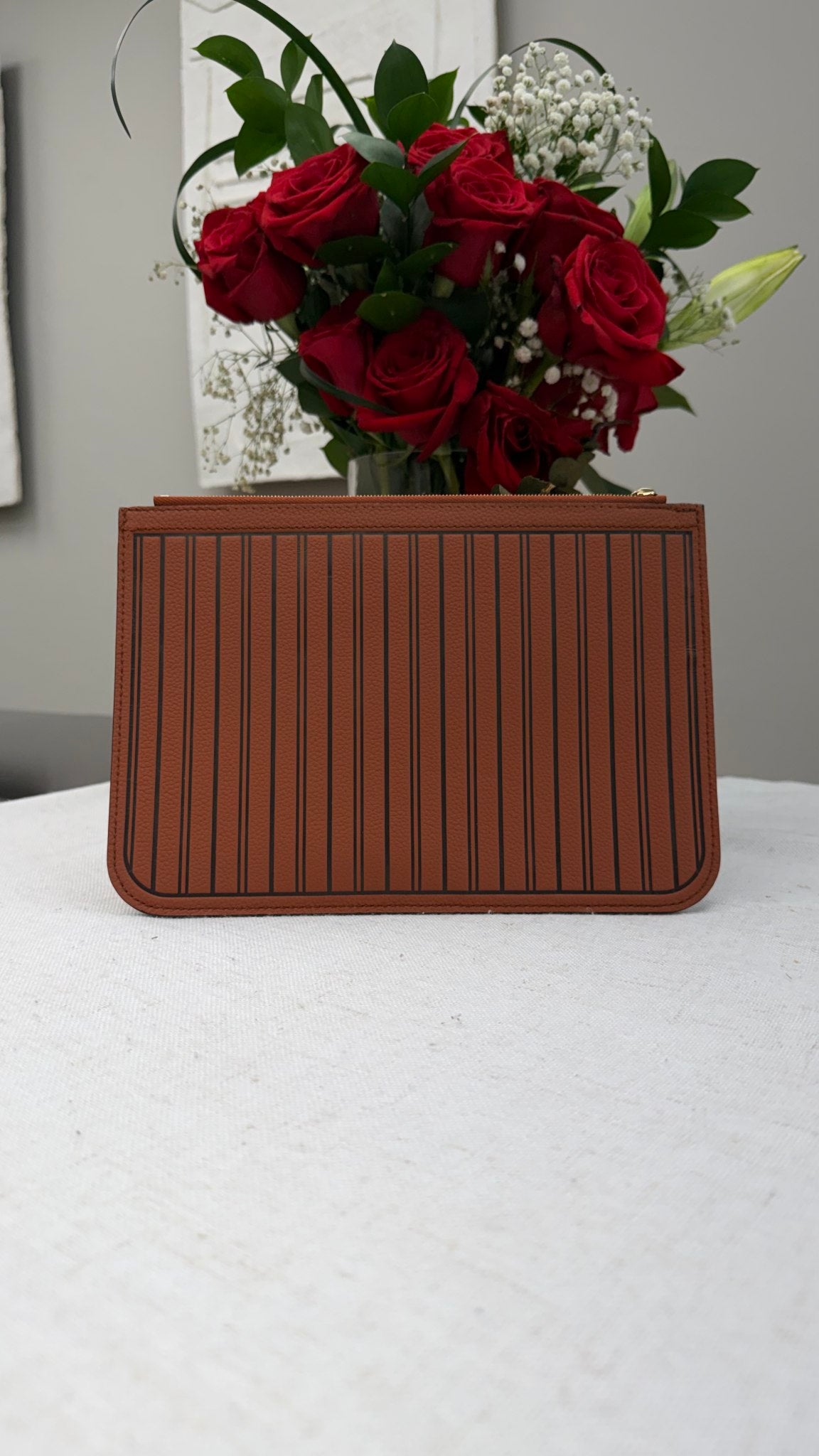 Louis Vuitton Brown Calfskin Neverfull Inside Out MM Pochette