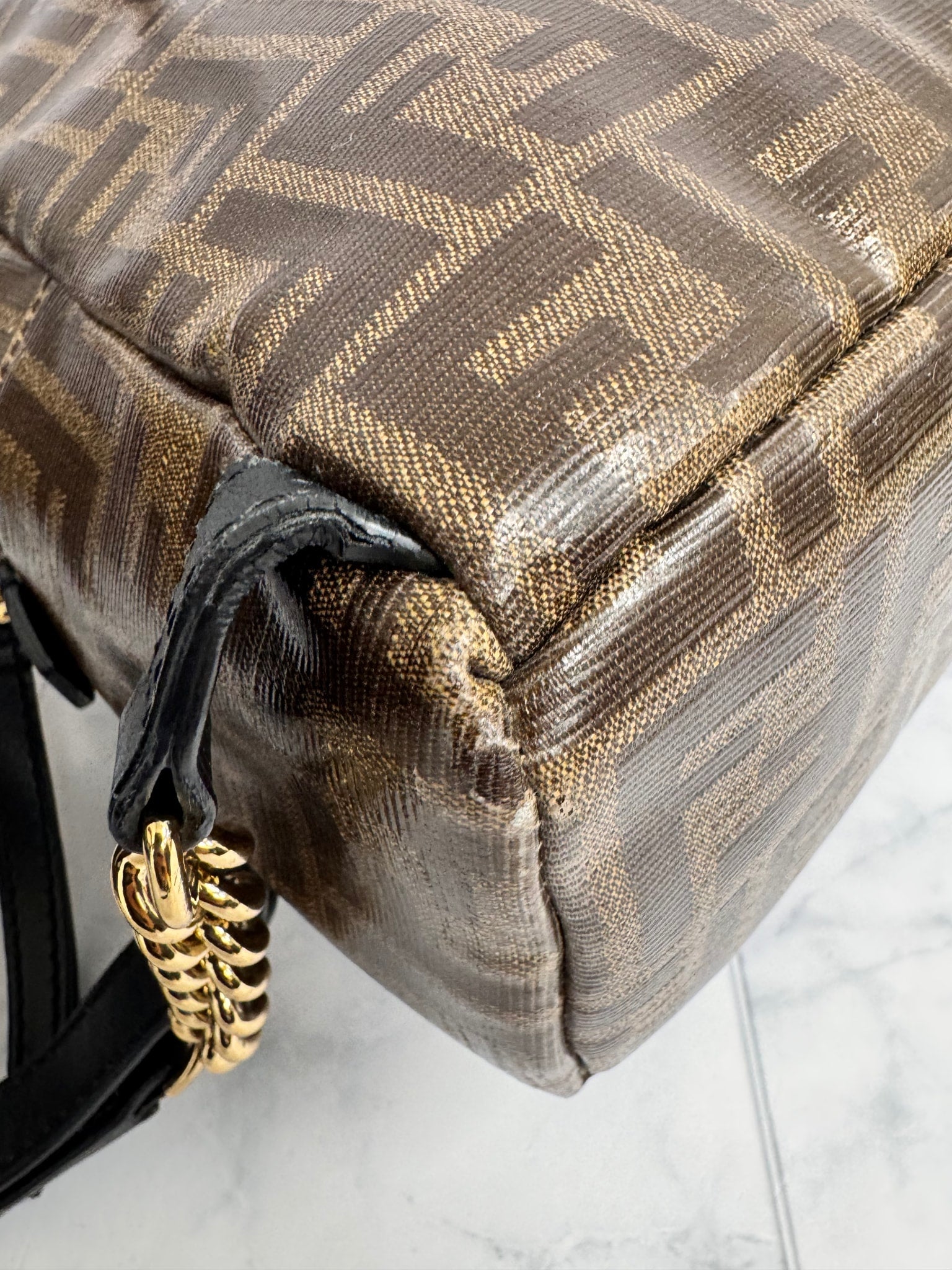 Fendi Brown Zucca Coated Canvas Mini Backpack
