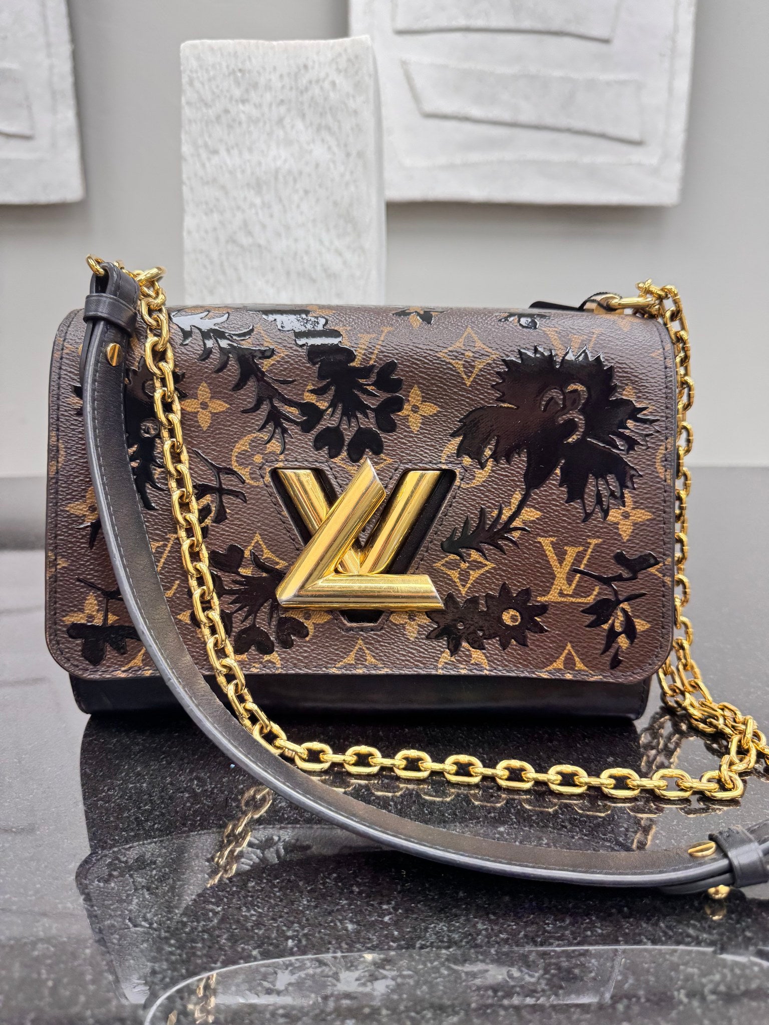 Louis Vuitton Blossom Monogram Coated Canvas Twist MM Bag