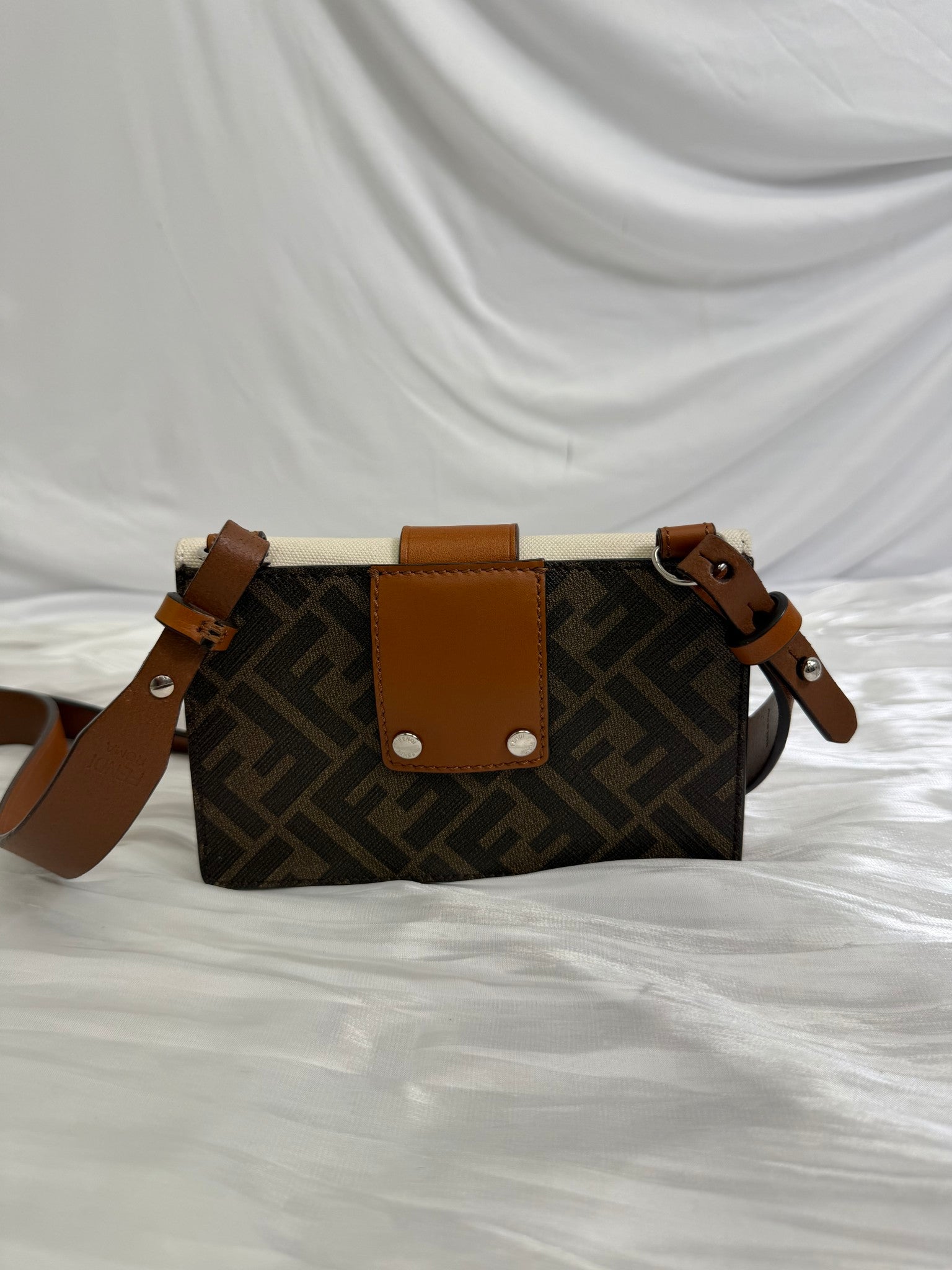 Fendi Brown Zucca Coated Canvas Baguette Crossbody