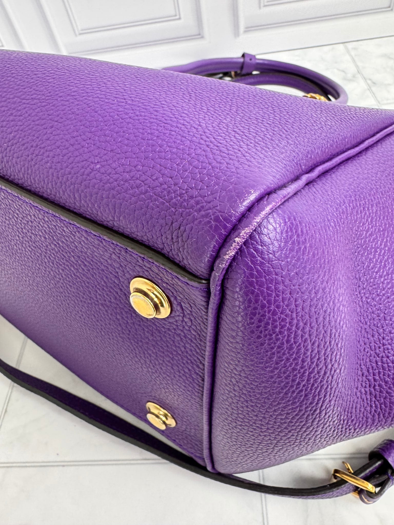 Louis Vuitton Purple Grained Leather Milla Pm 2Way Bag