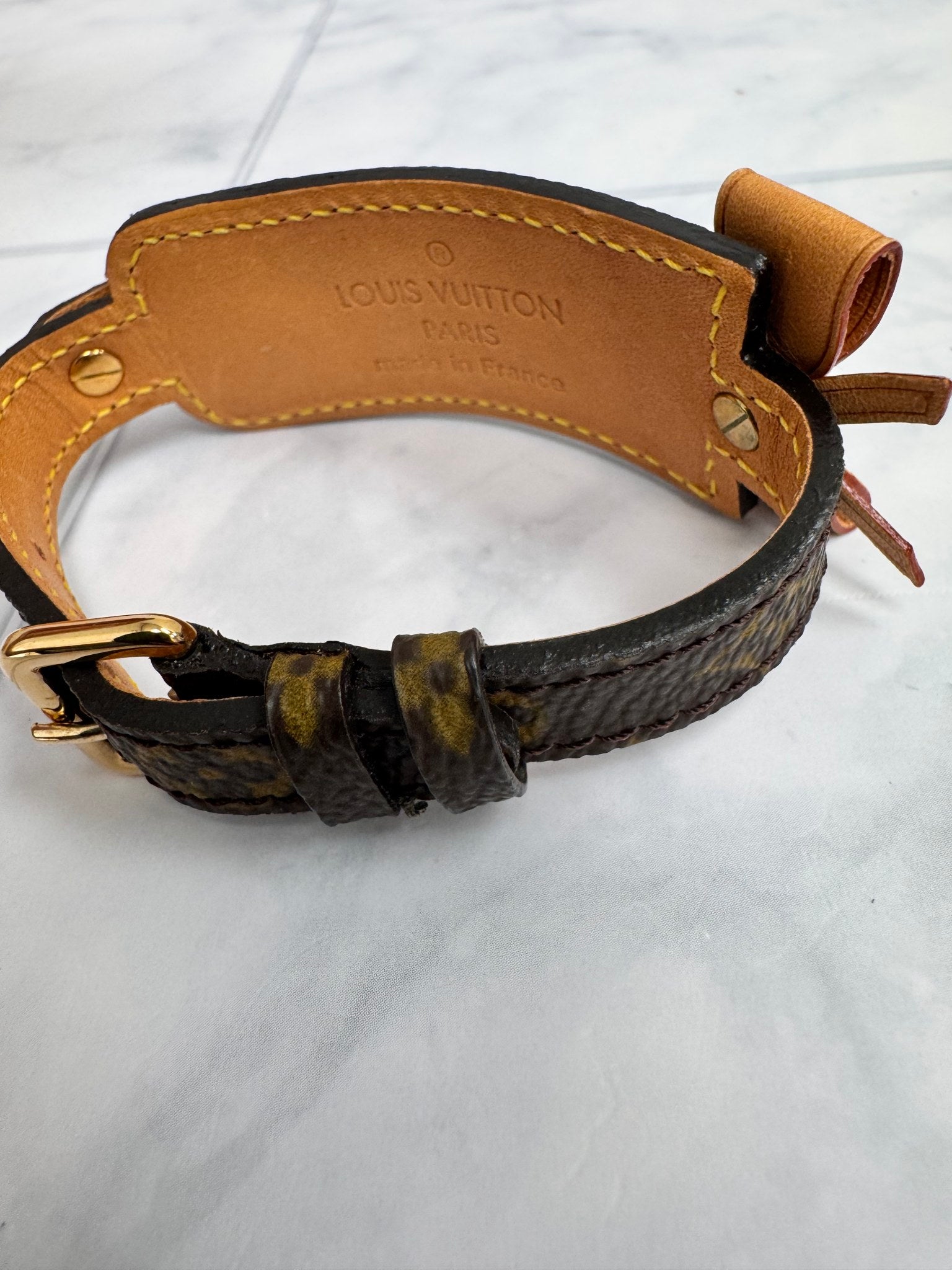LIKE NEW - Louis Vuitton Monogram Address Wish Wrap Bracelet