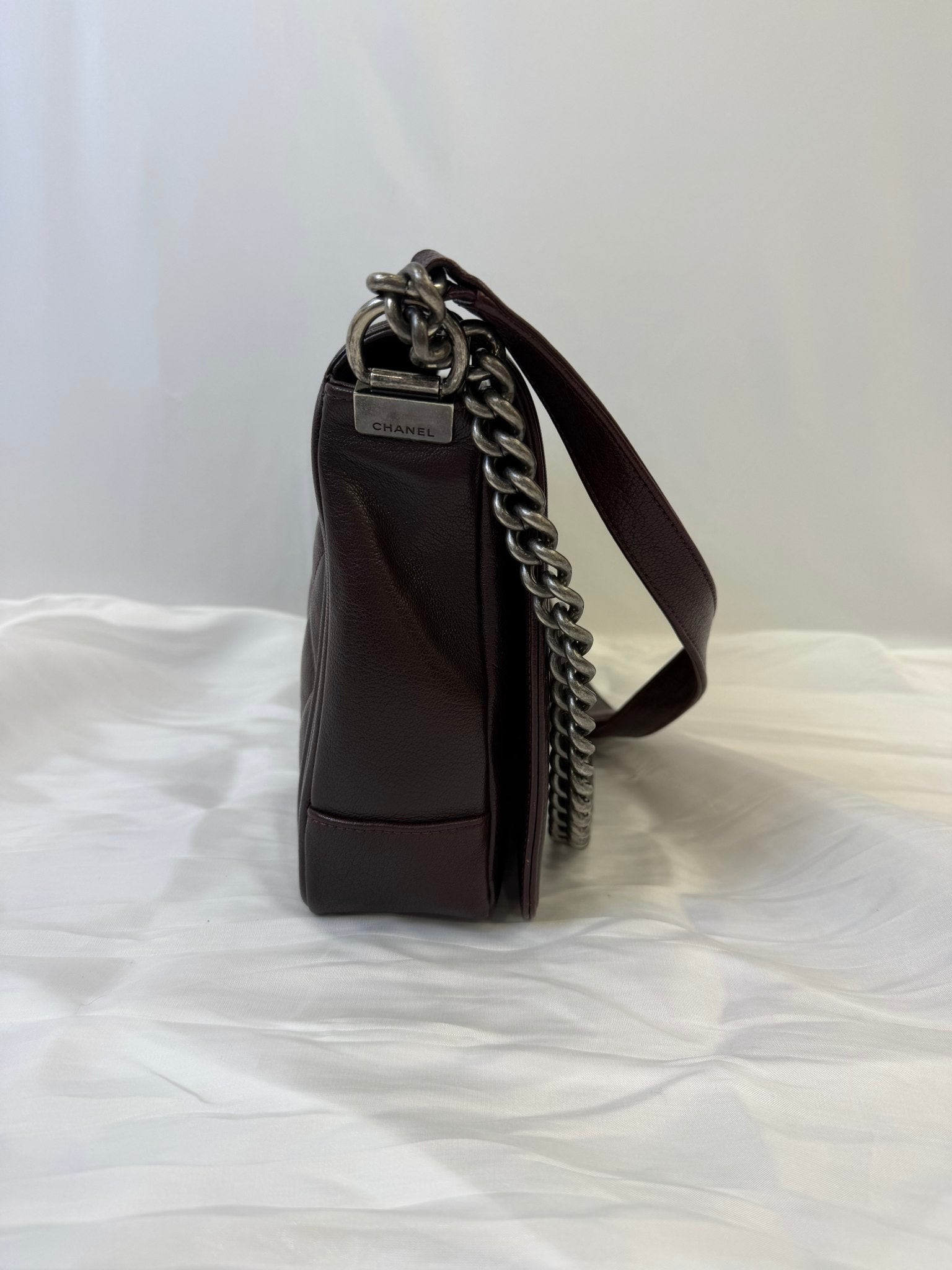 Chanel Oxblood Ombre Calfskin Boy Bag