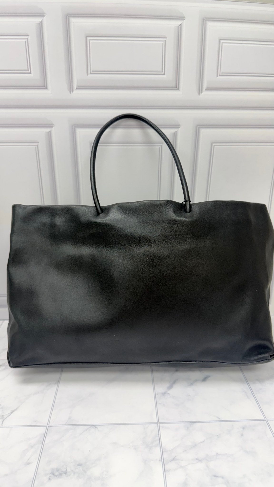 Chanel Black Leather Rue de Cambon Tote Bag