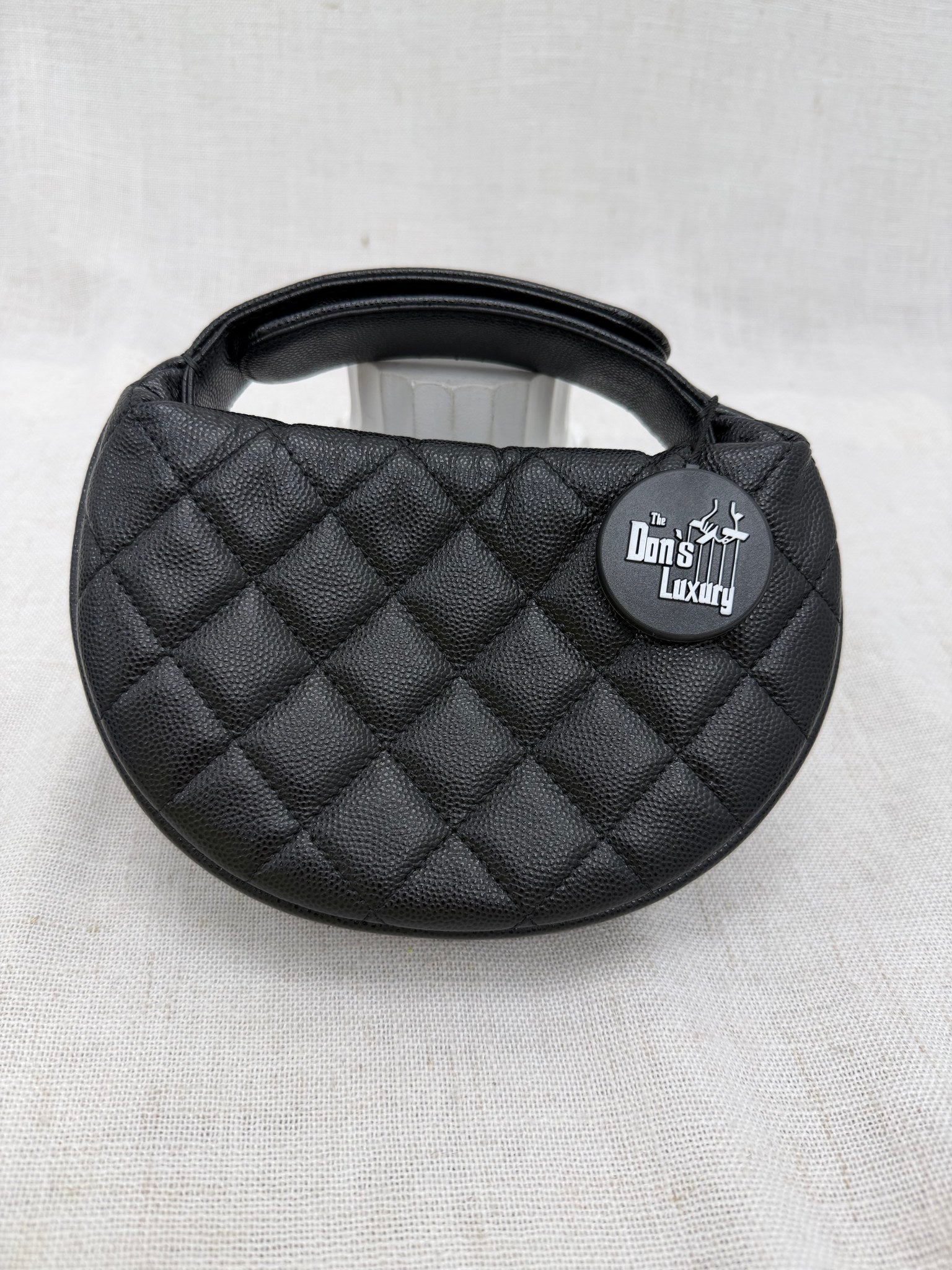 Chanel Black Caviar Leather Mini Round Polly Pocket Bag
