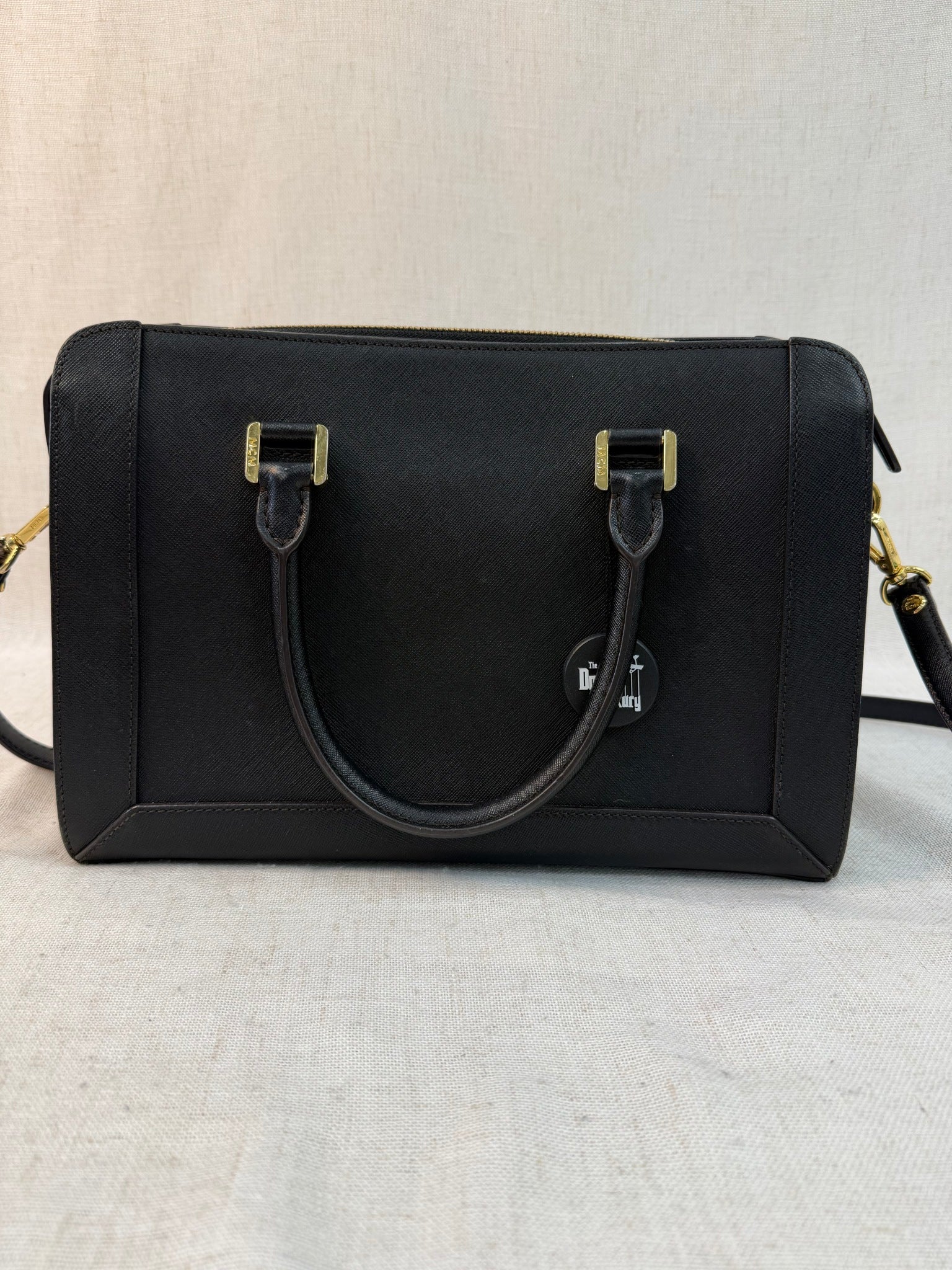 MCM Black Leather Nuovo Two Way Bag