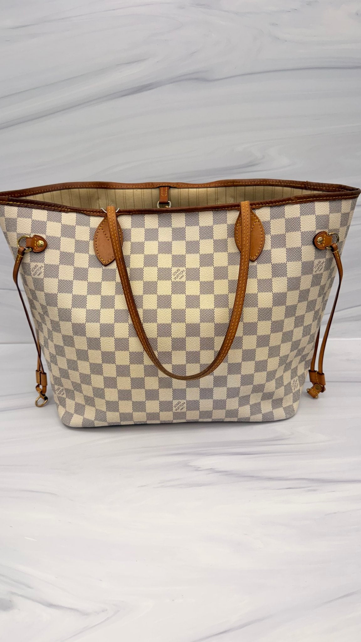 Louis Vuitton Damier Azur Neverfull MM Tote Bag