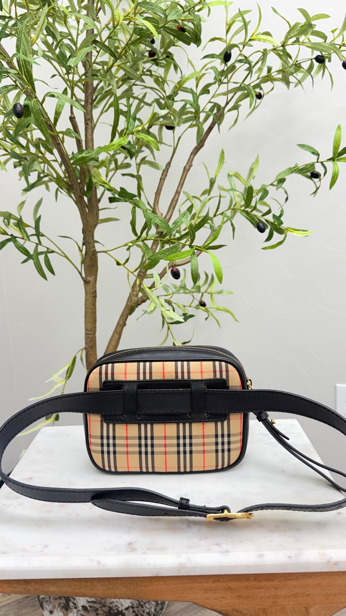 BRAND NEW - Burberry Plaid Canvas 1983 Check Link Belt Bag