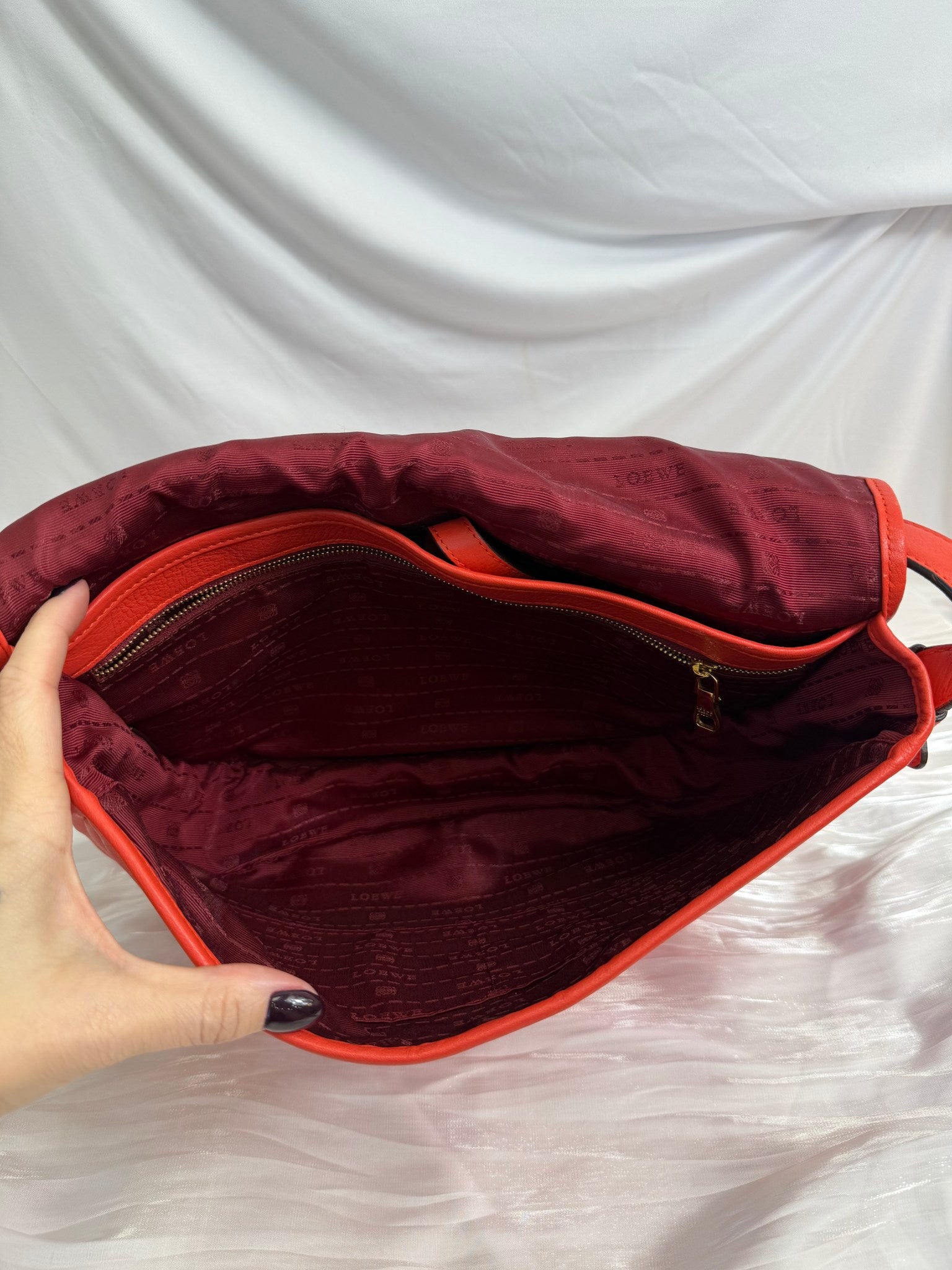 Loewe Red Leather Heritage Crossbody Bag