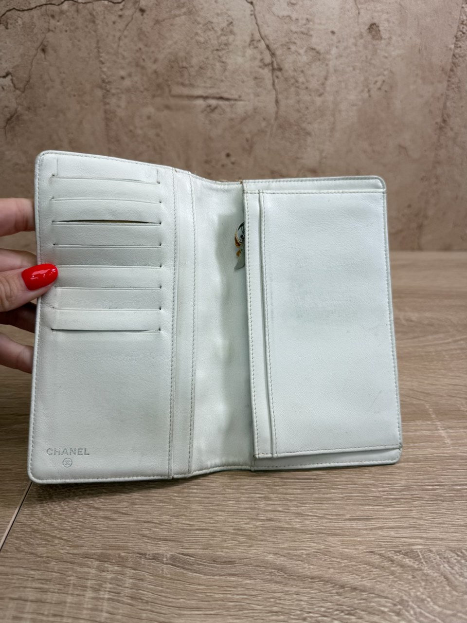 Chanel Metallic Gold Quilted Leather Precious Symbols Wallet