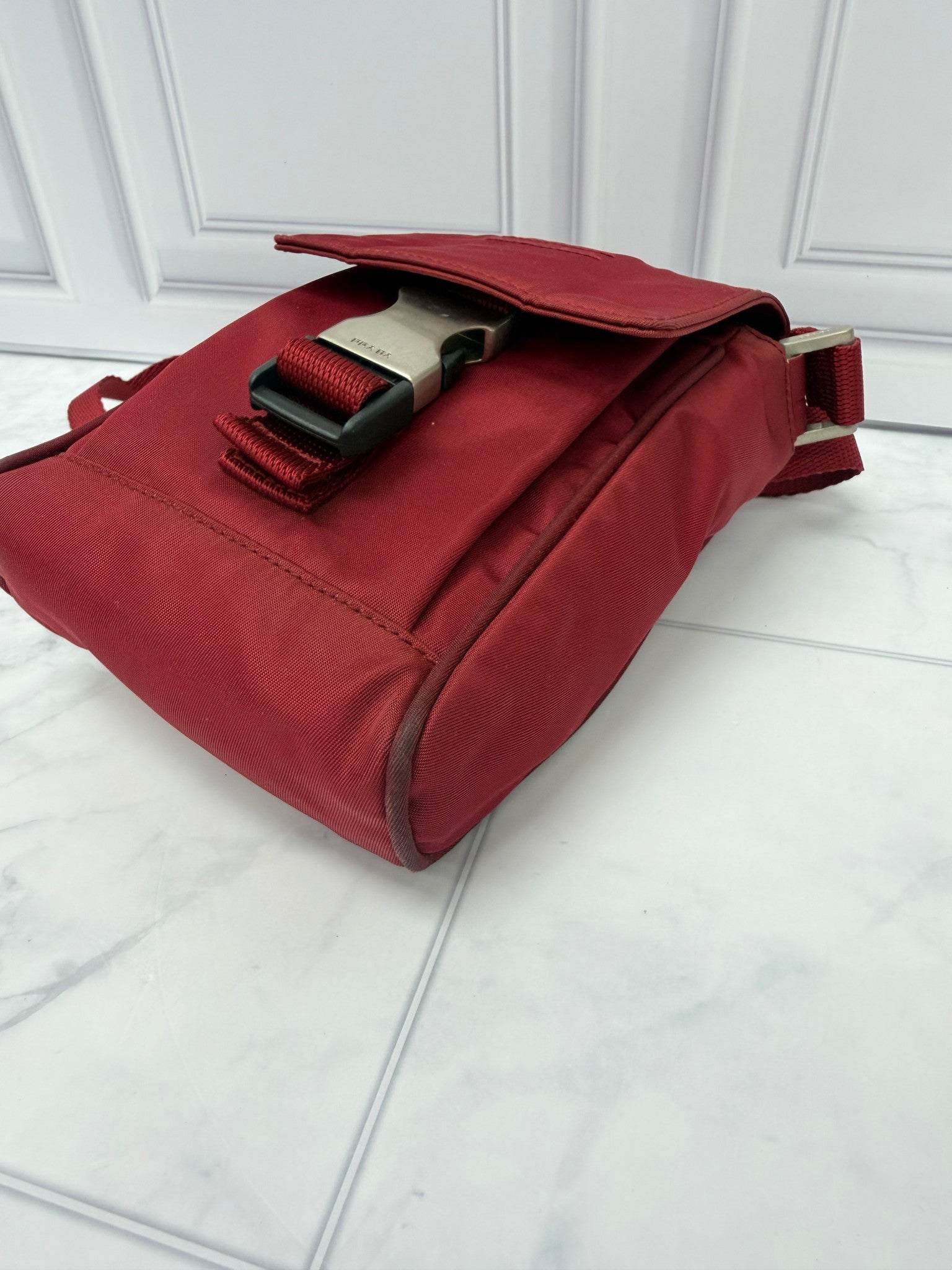 Prada Red Nylon Mini Crossbody Bag