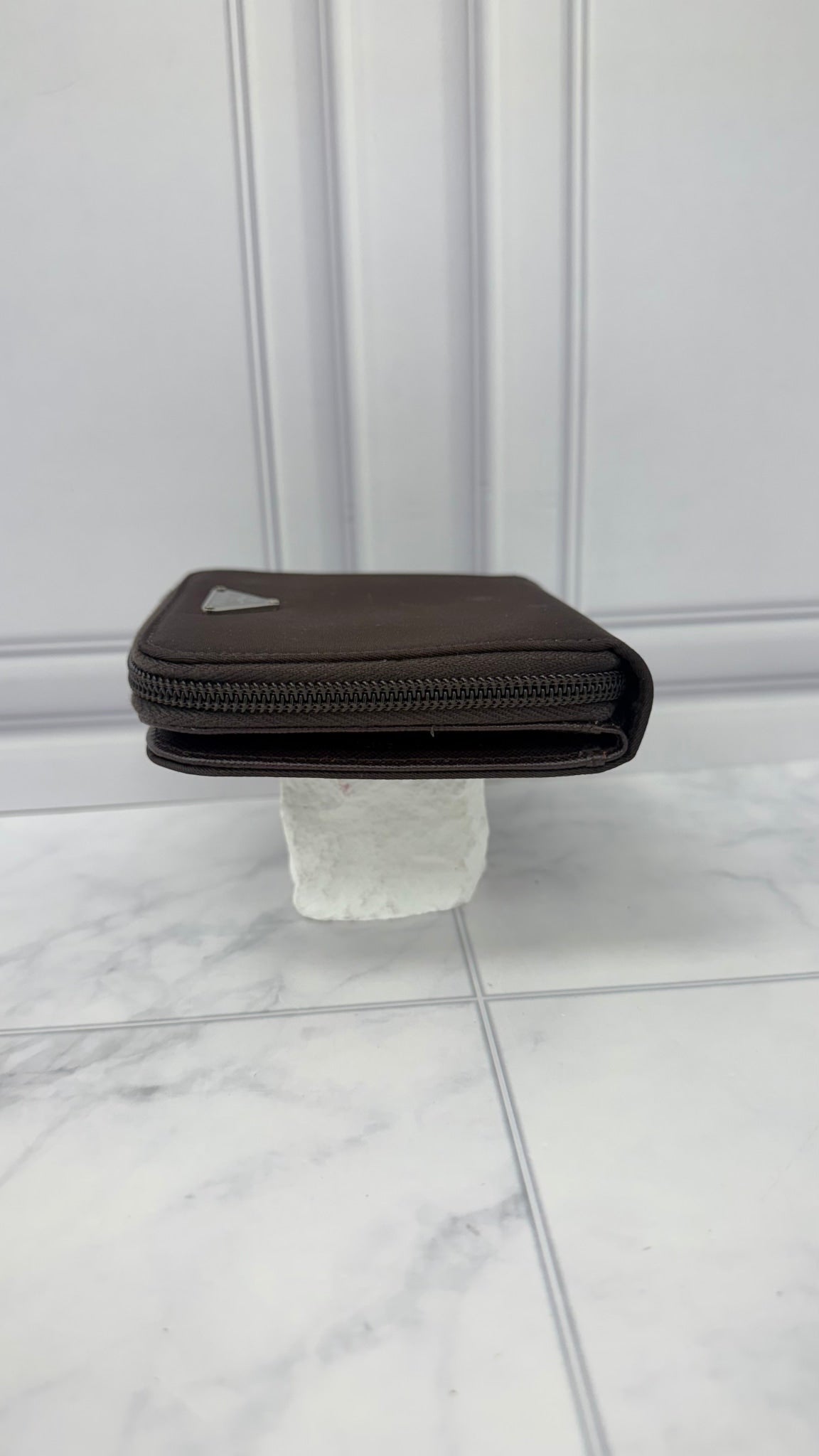 Prada Brown Nylon Compact Wallet