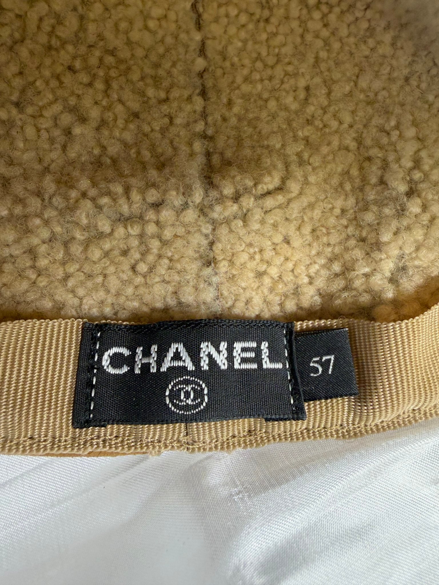 Chanel Tan Suede Shearling Hat
