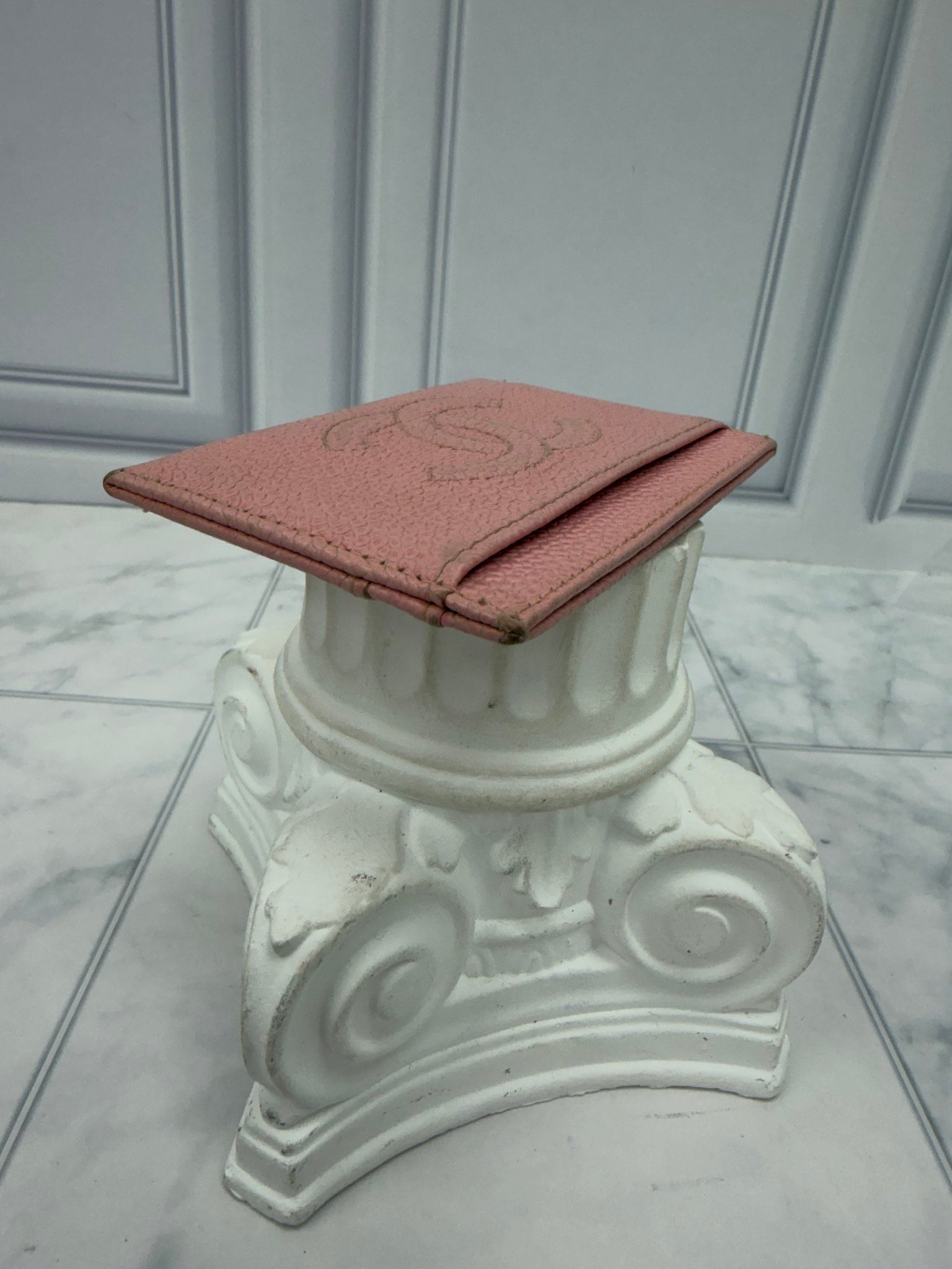 Chanel Pink Caviar Leather Card Case
