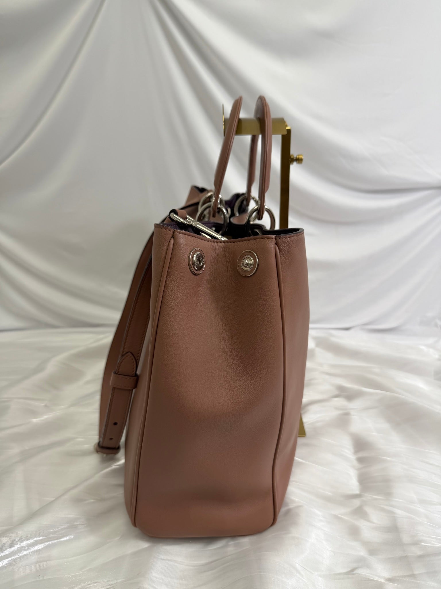 Christian Dior Dusty Rose Leather Diorissimo Large Tote Bag