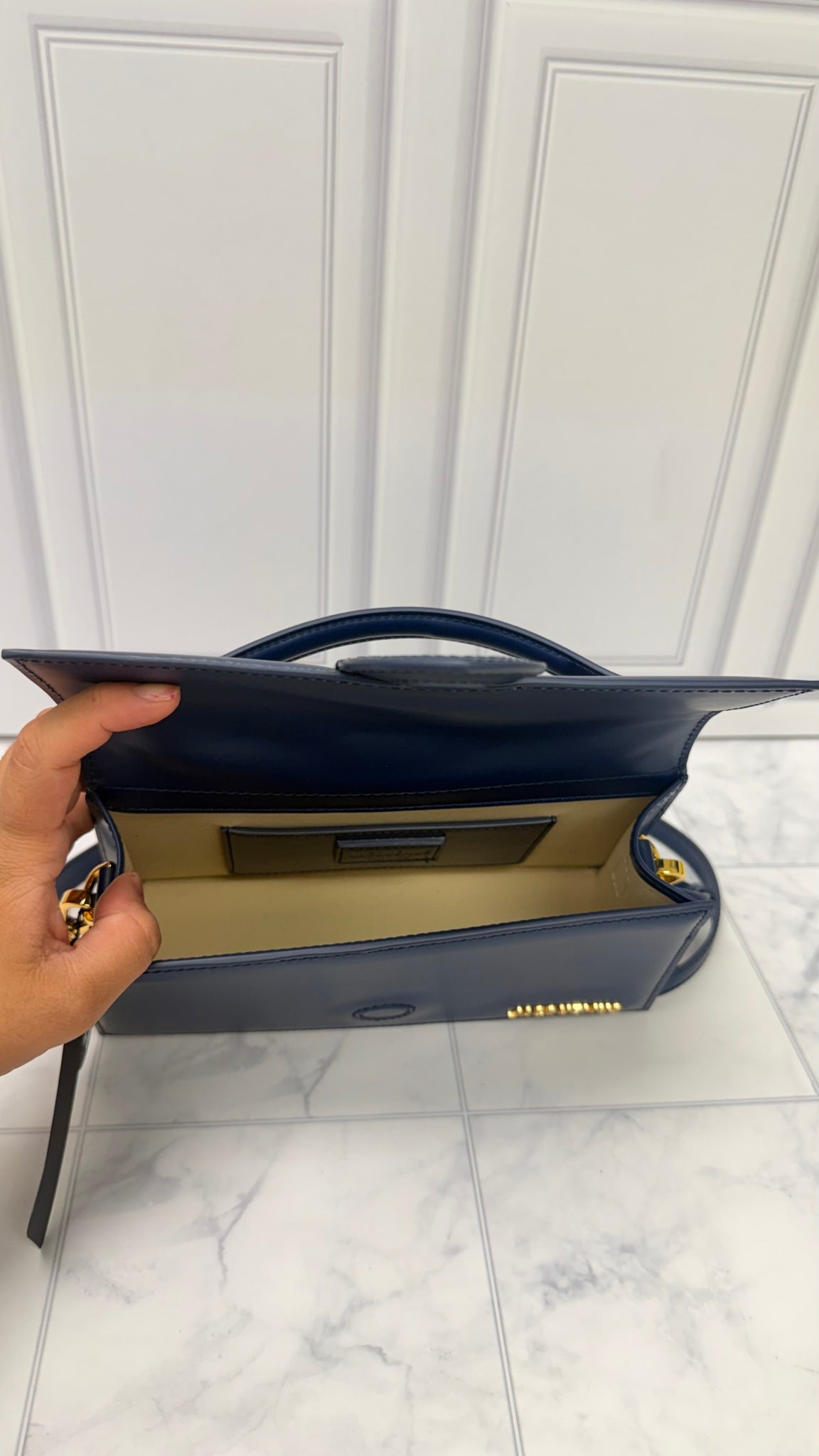 BRAND NEW - Jacquemus Cobalt Blue Leather Le Grand Bambino Handbag 2Way Handbag