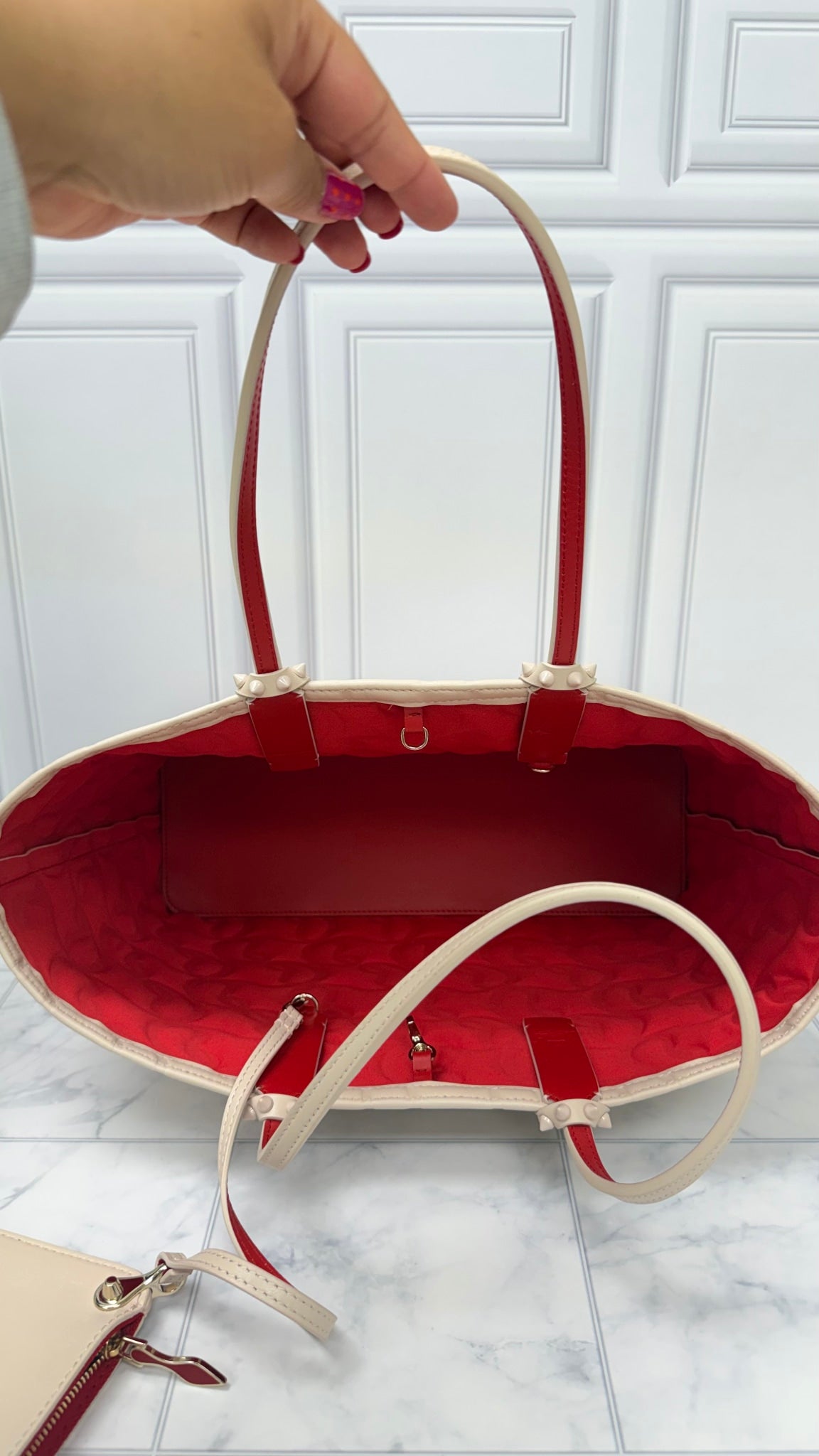 Christian Louboutin Pink Leather Cabata Tote Bag