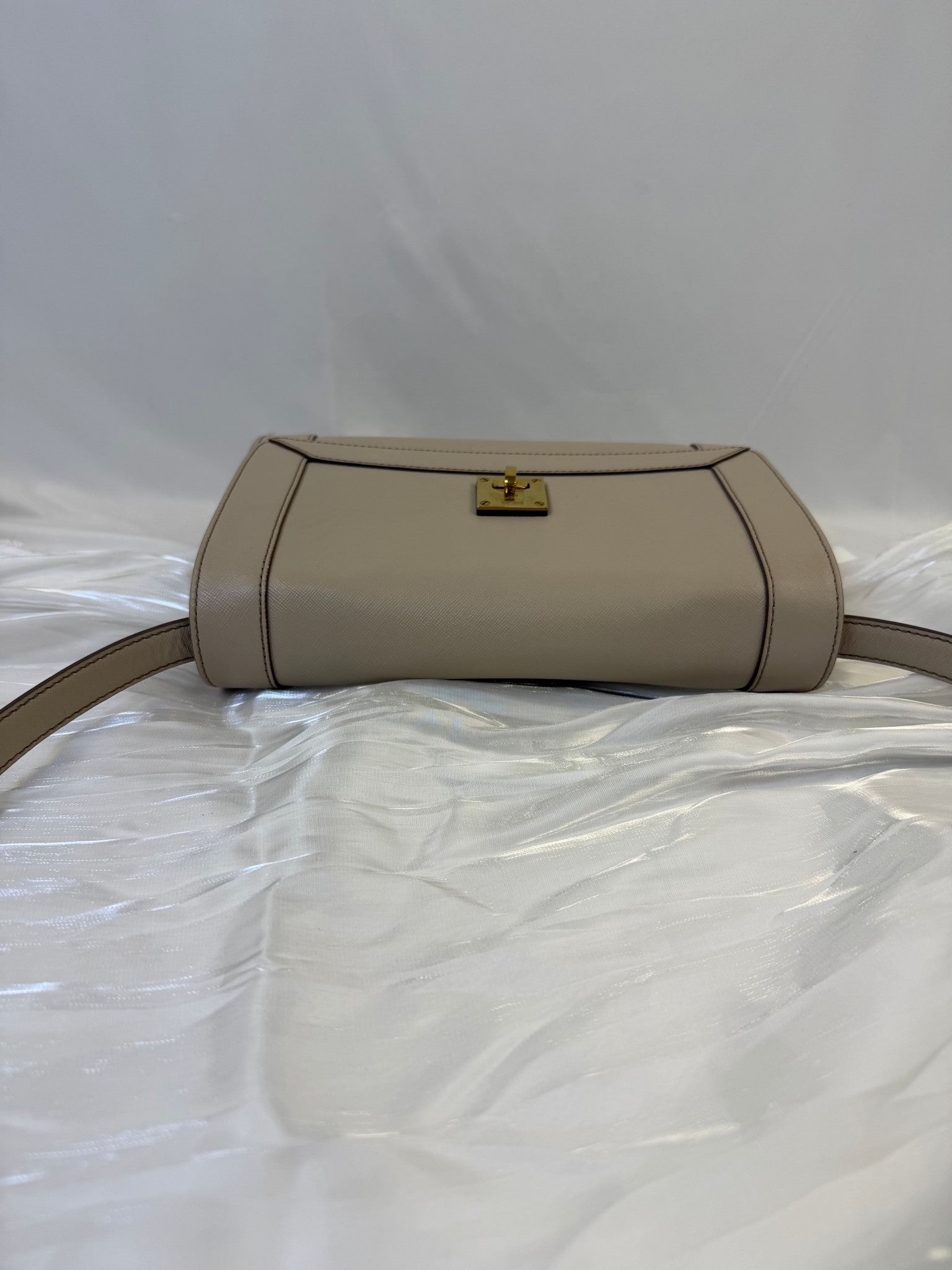 MCM Beige Saffiano Leather Crossbody Bag