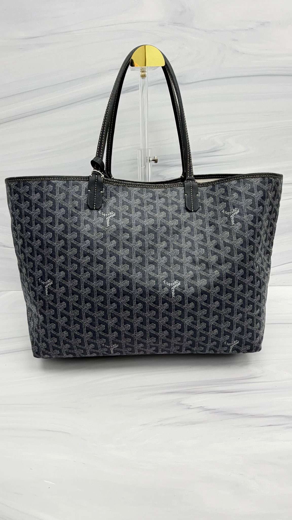 Goyard Grey Coated Canvas St Louis PM Tote Handbag