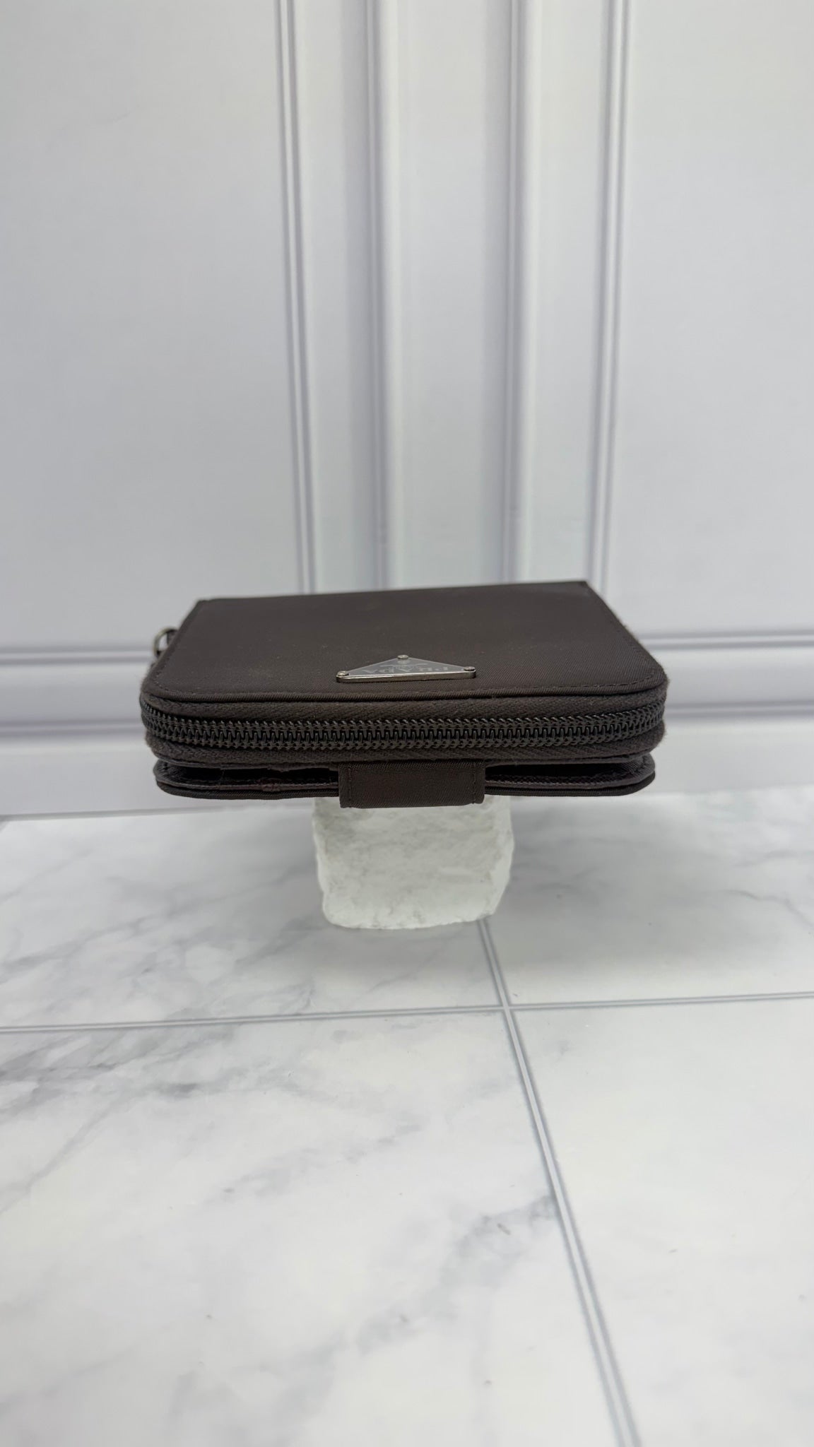 Prada Brown Nylon Compact Wallet