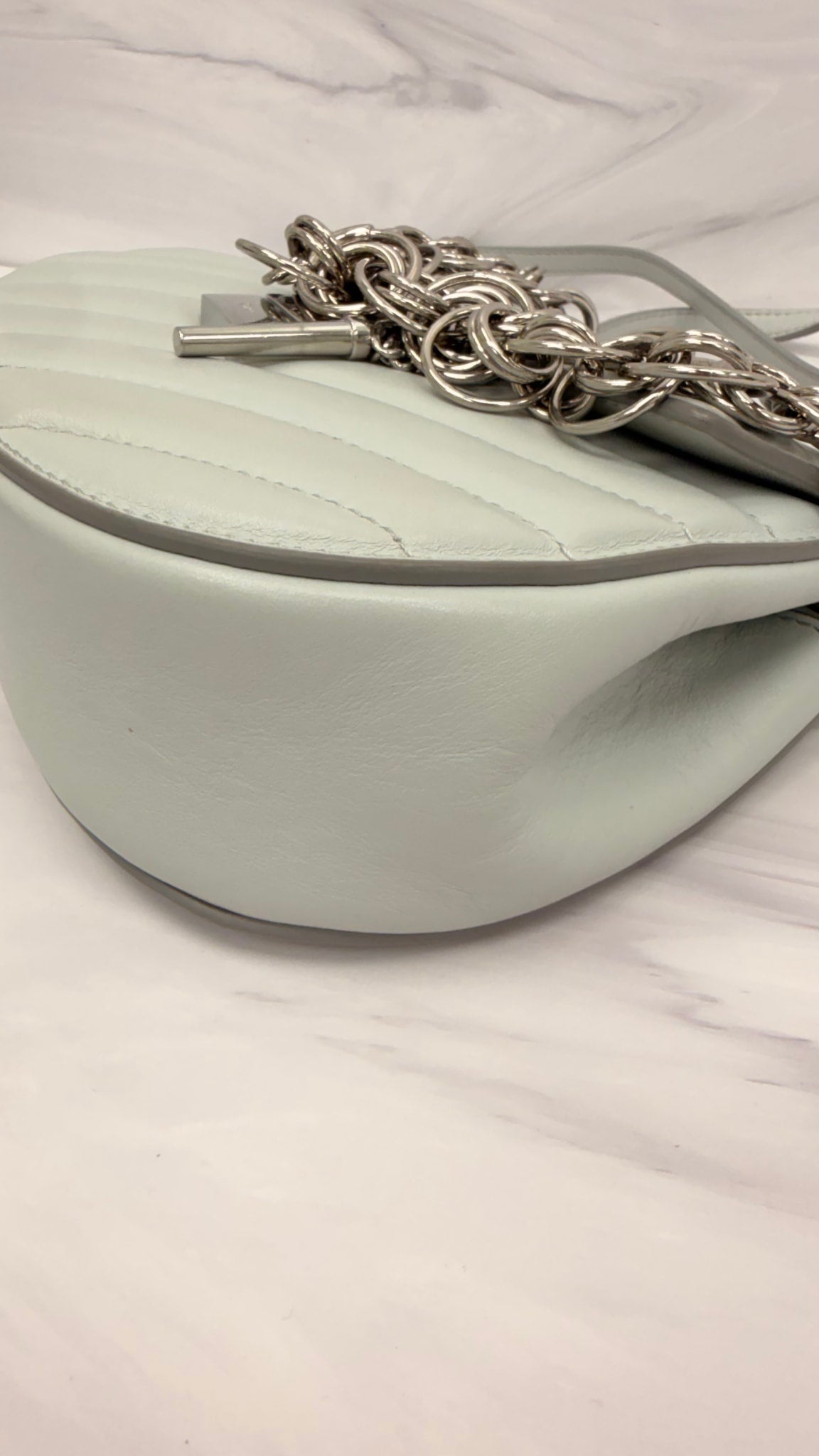 Chloe Light Blue Leather Mini Drew Bijou Shoulder Bag