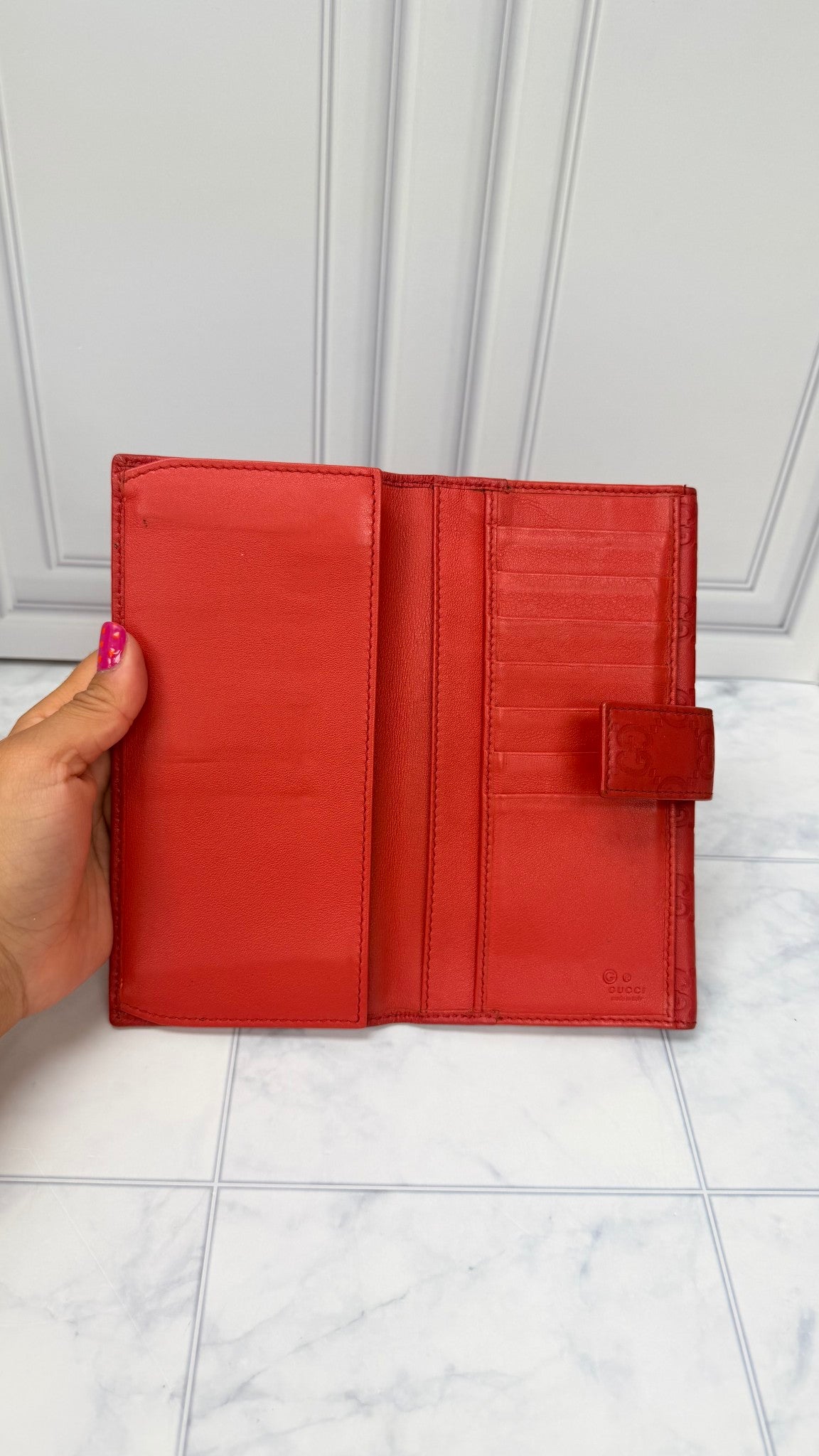 Gucci Red Guccissima Leather Wallet