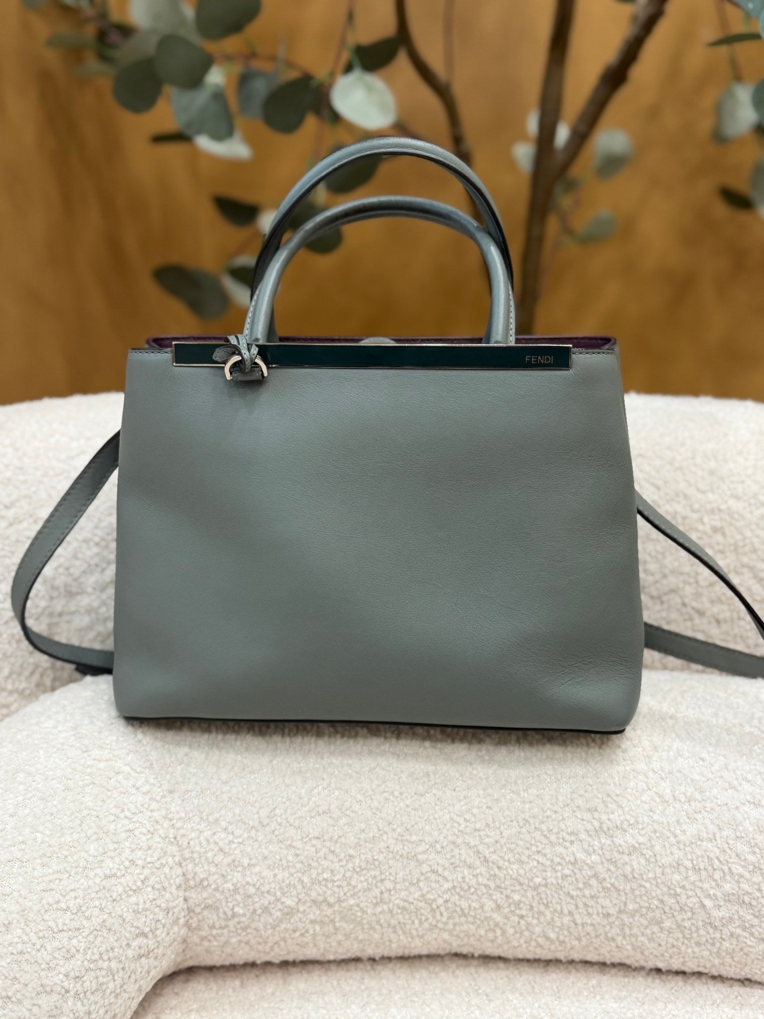 Fendi Gray Leather 2Jours Handbag